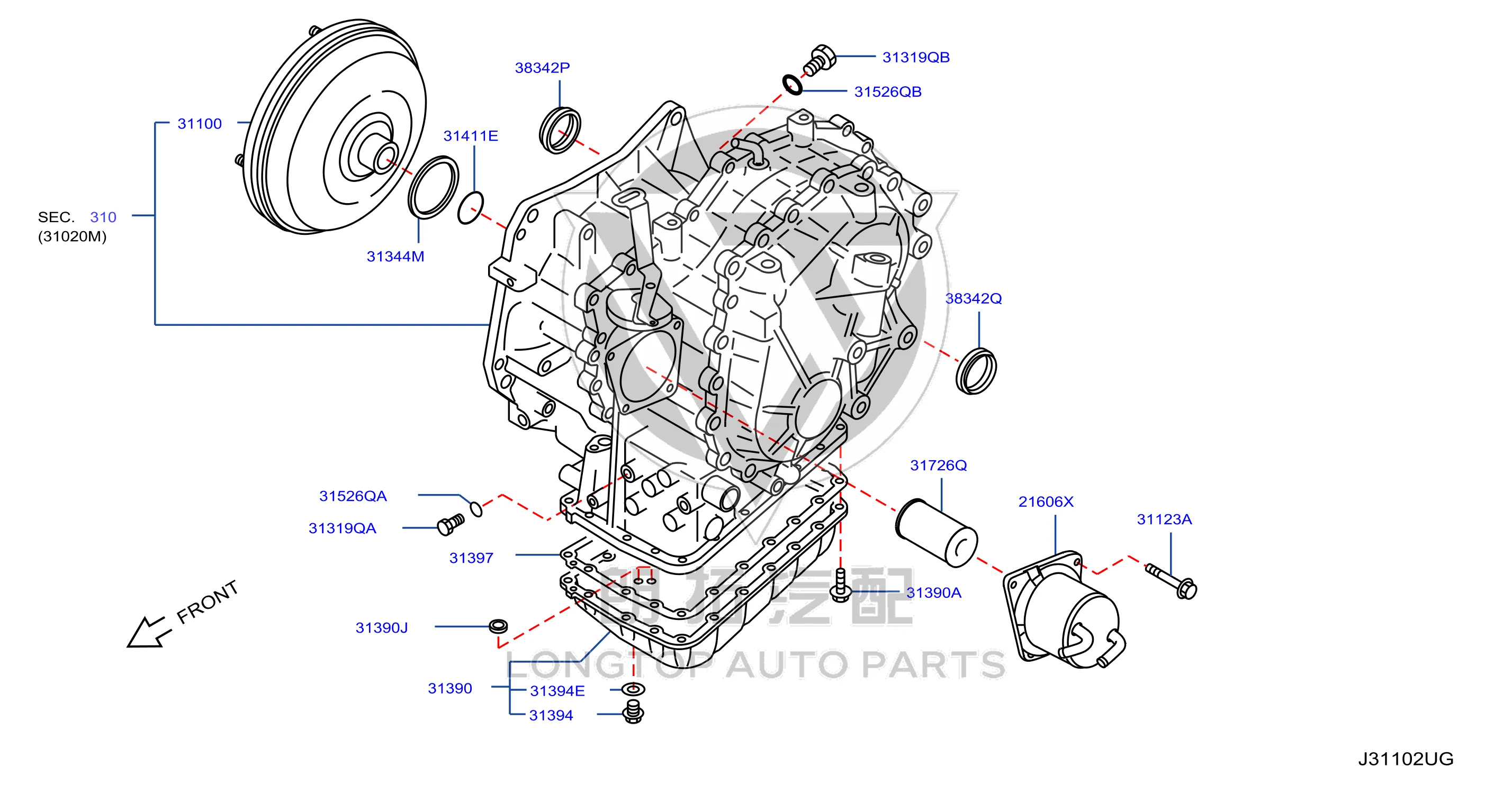 Transmission Filter (External) 31726-1XF00 317261XF00 for Nissan