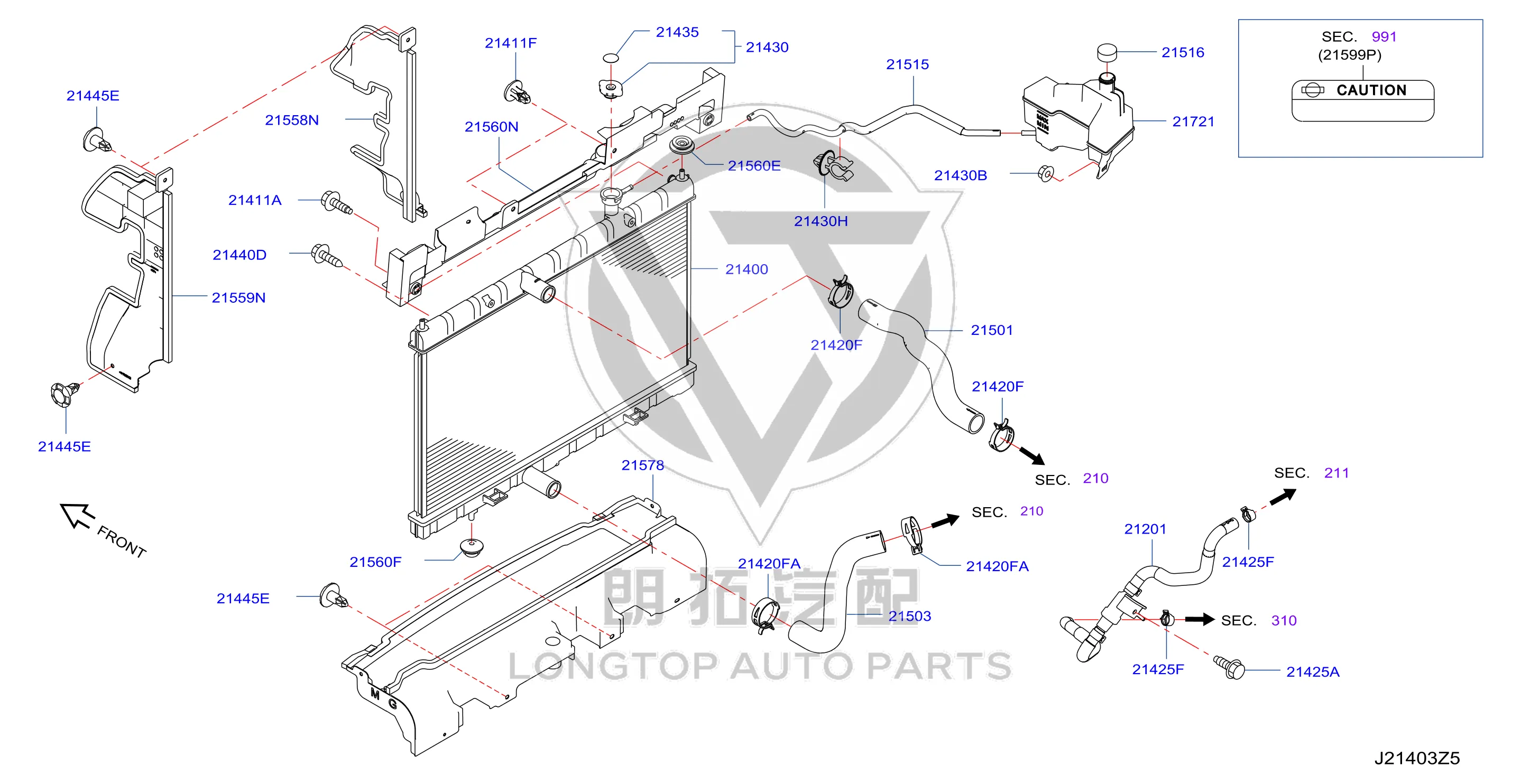Coolant Reservoir 21711-4BE0A 217114BE0A for Nissan