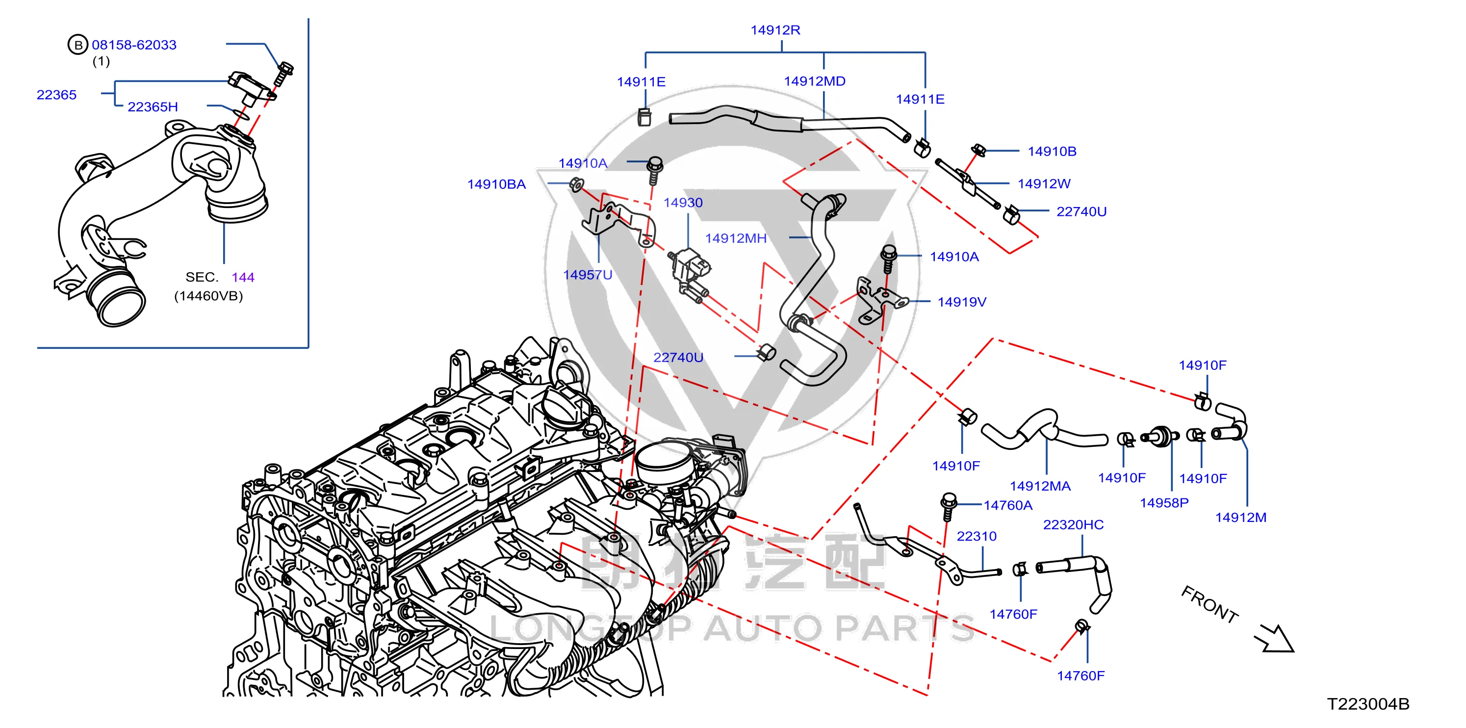 EVAP Control System Pressure Sensor 22365-1TV0B 223651TV0B for Nissan
