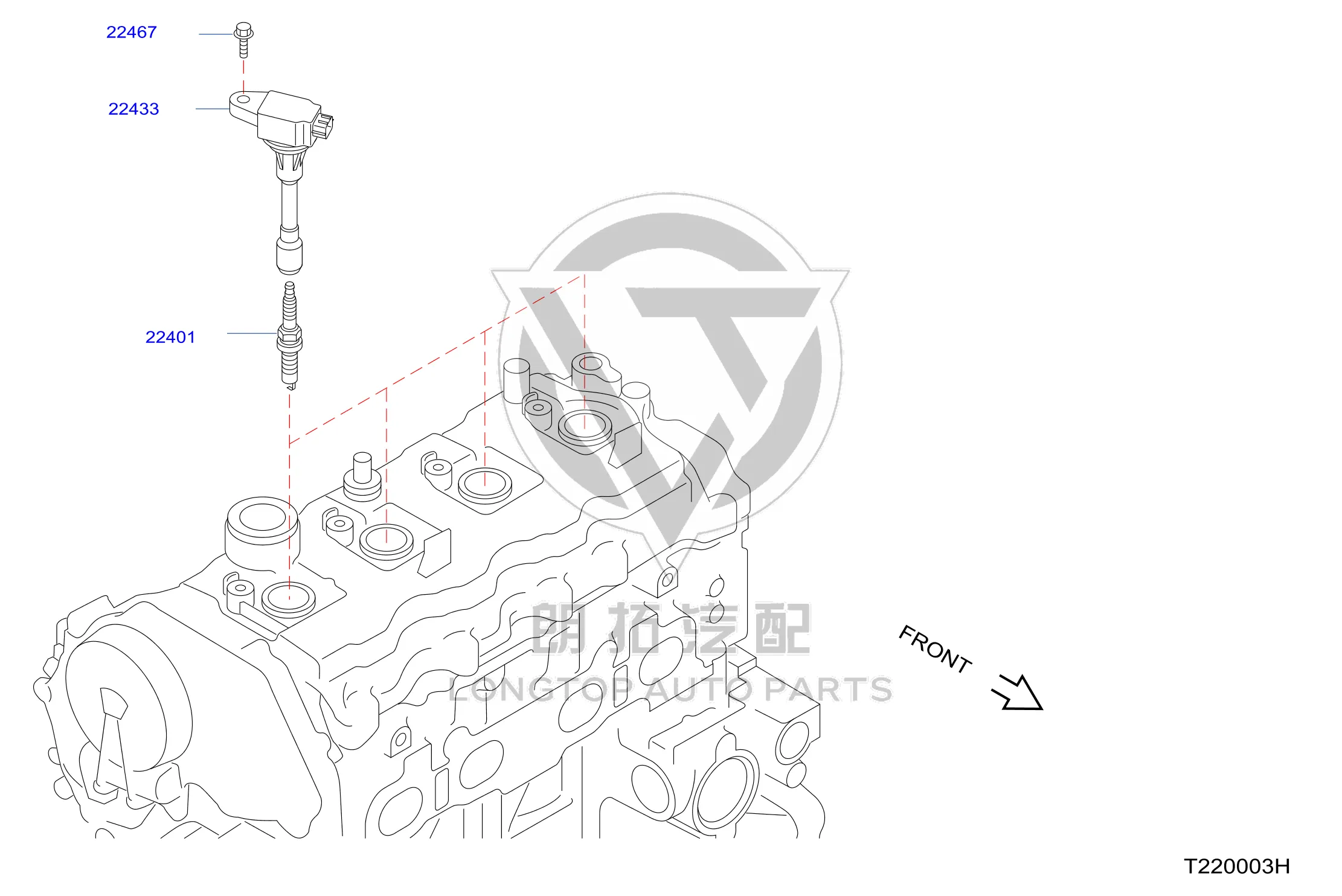 Spark plug 22401-6CT1C 224016CT1C for Nissan