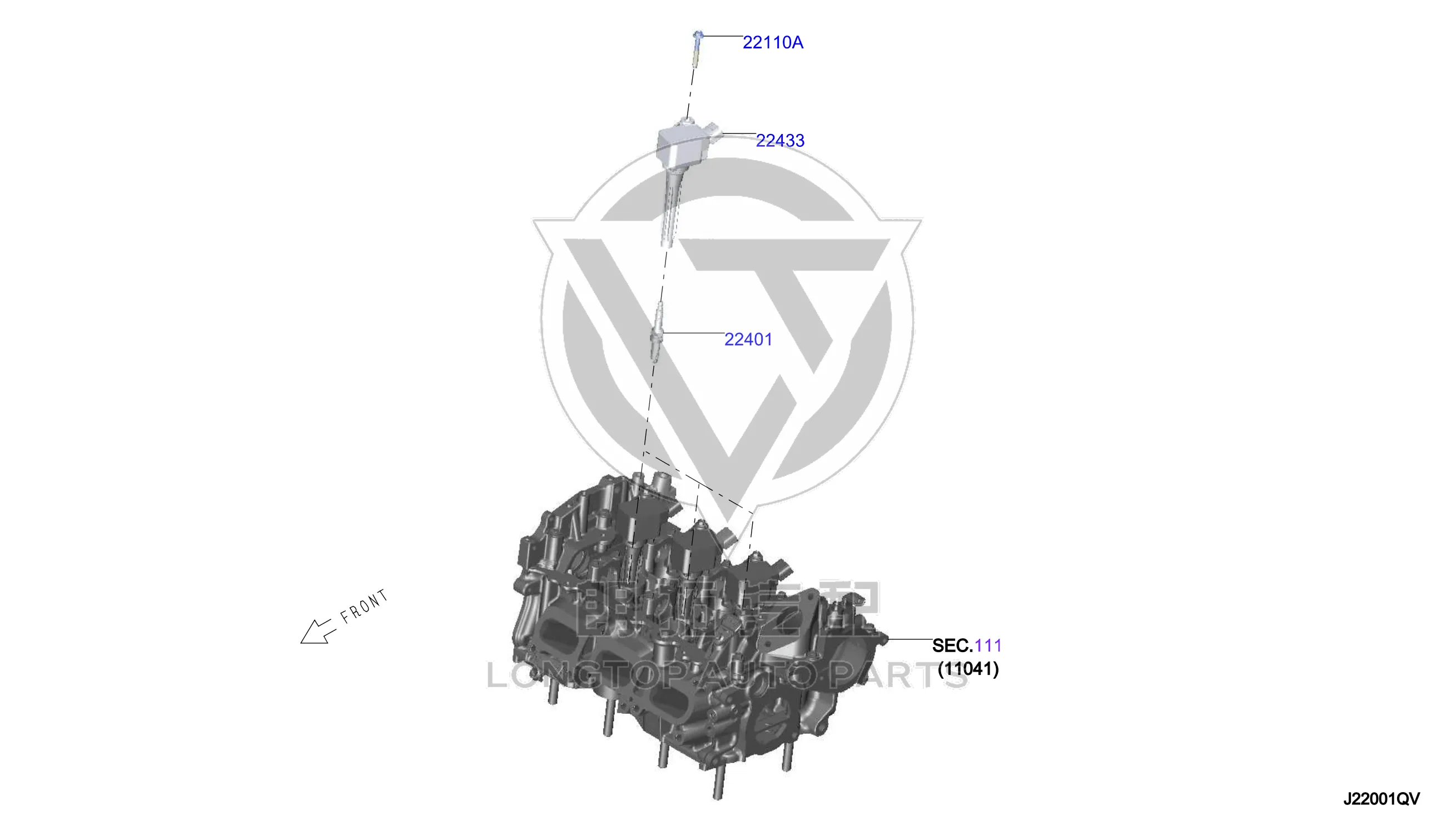 Spark Plug 22401-6RC1E 224016RC1E for Nissan
