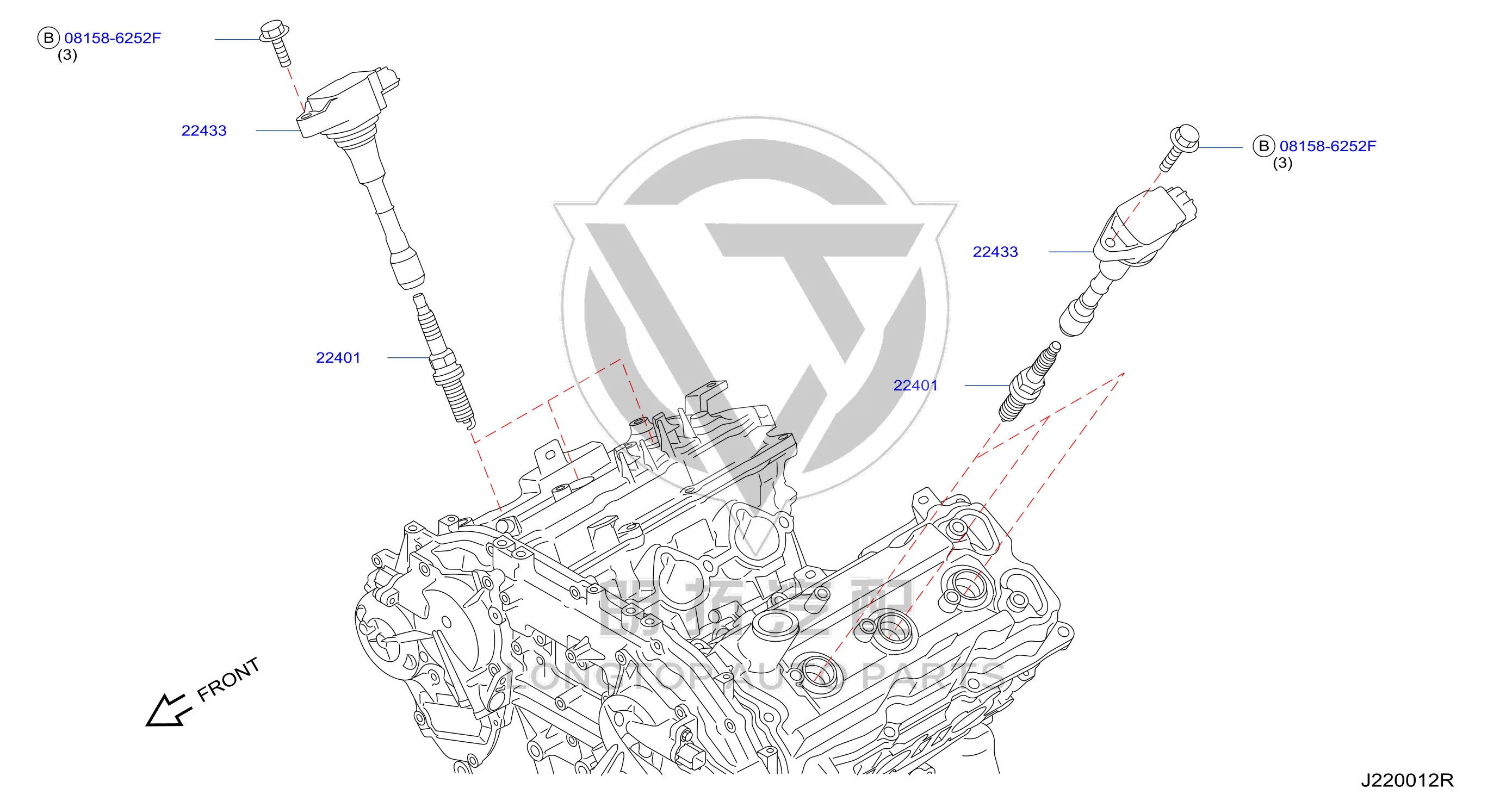 Ignition Coil (Right) 22448-JA10C 22448JA10C for Infiniti