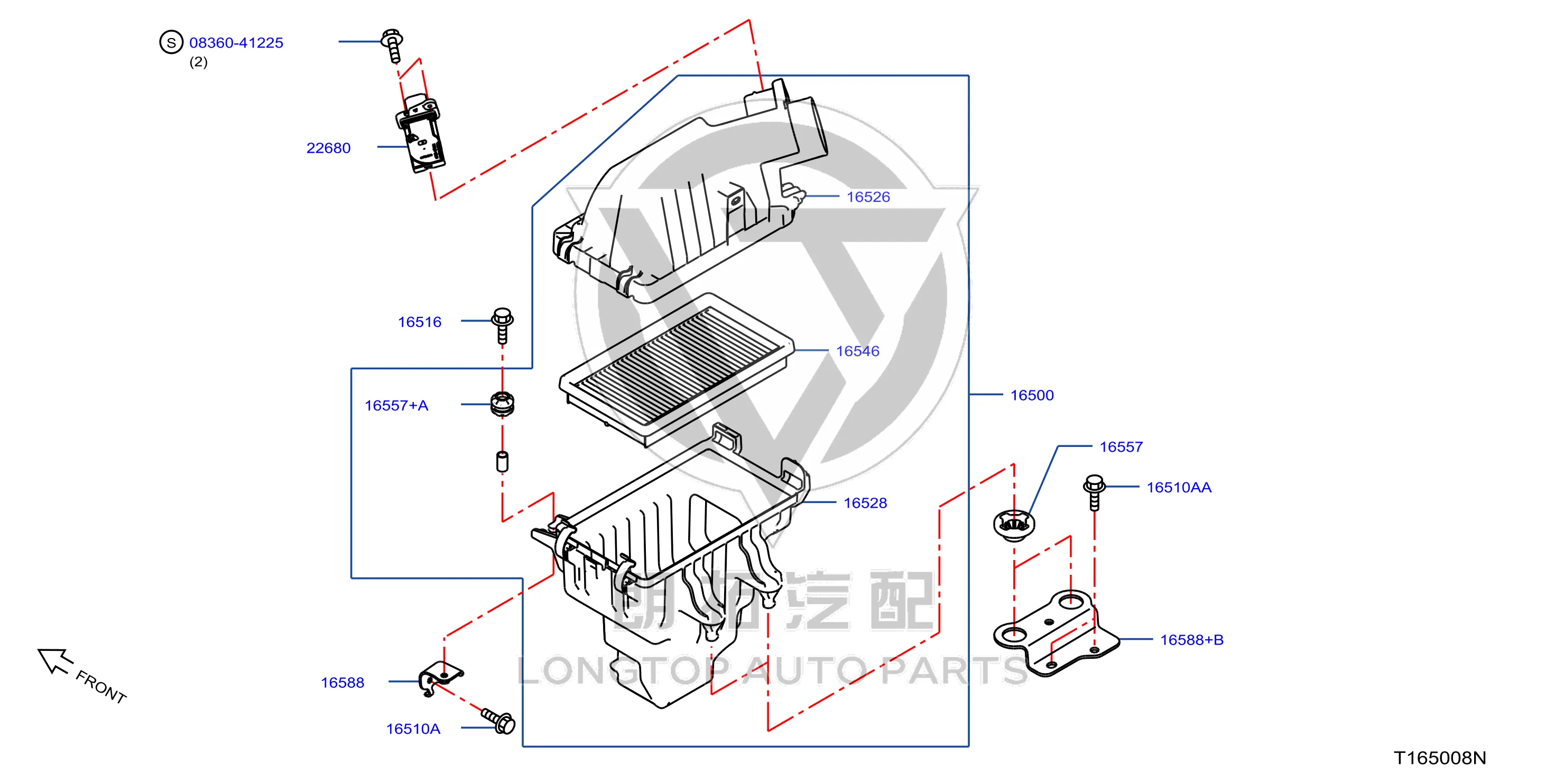 Air Flow Meter Housing 22680-6CT0A 226806CT0A for Nissan