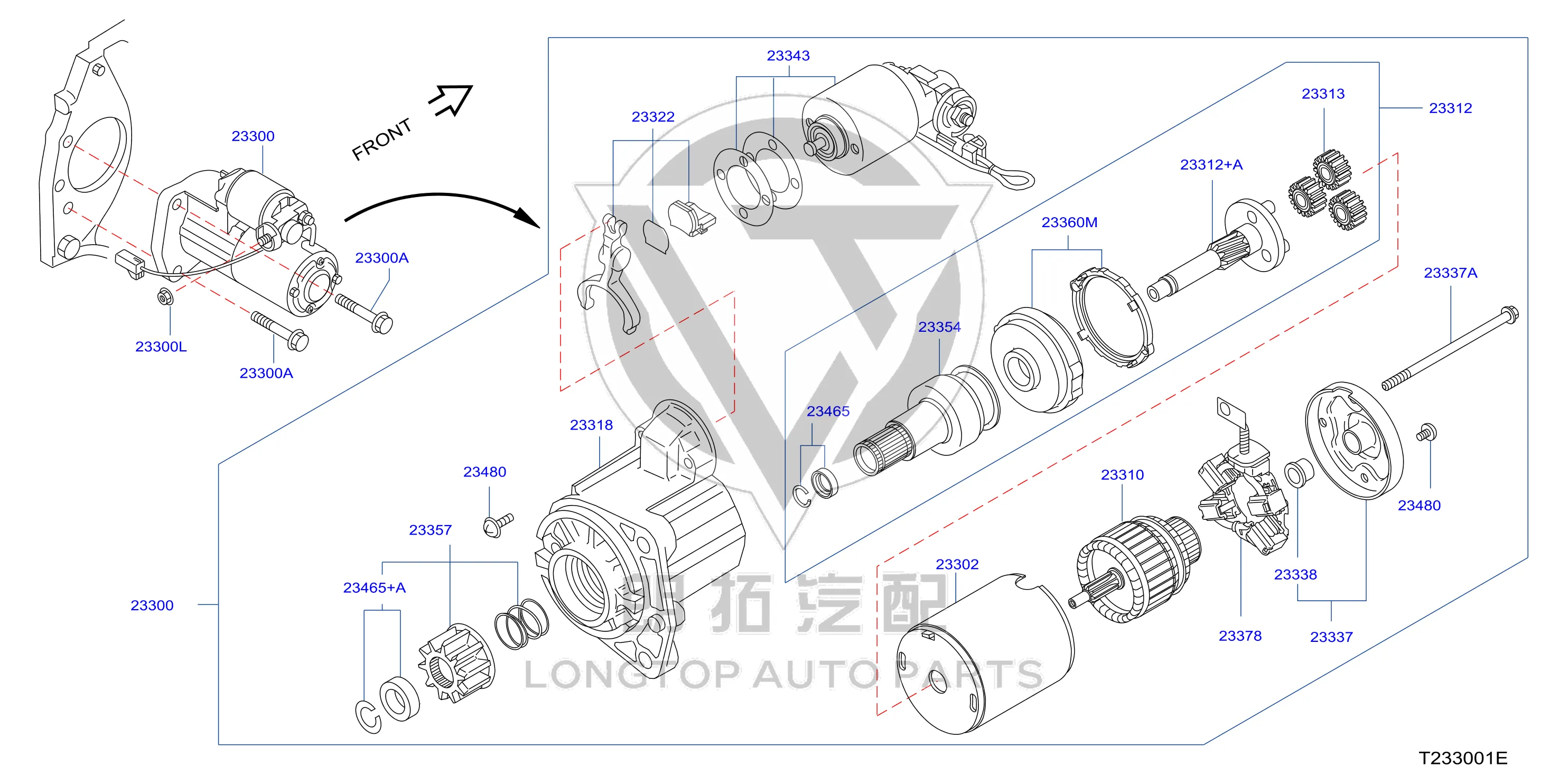 Starter motor 23300-ET80B 23300ET80B for Nissan