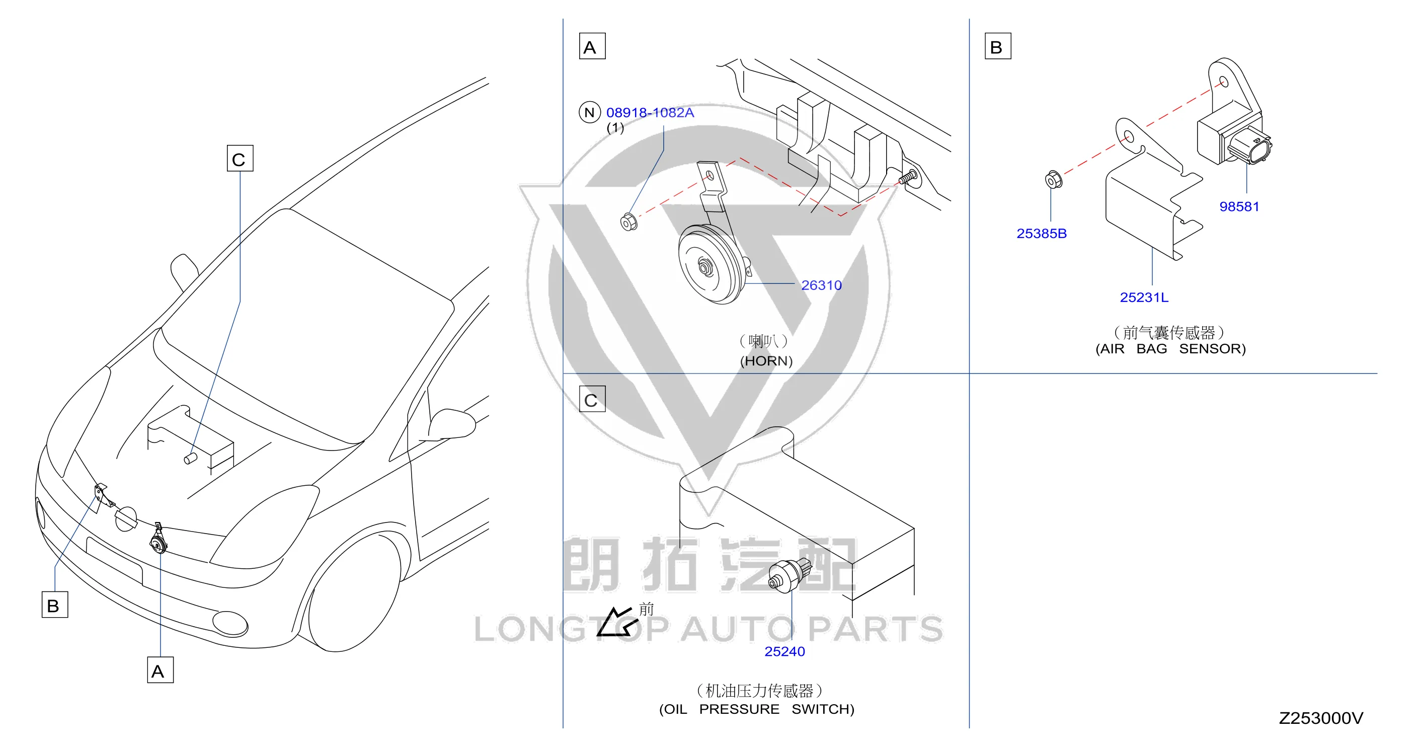 Oil Pressure Sensor 25240-2DT0A 252402DT0A for Nissan
