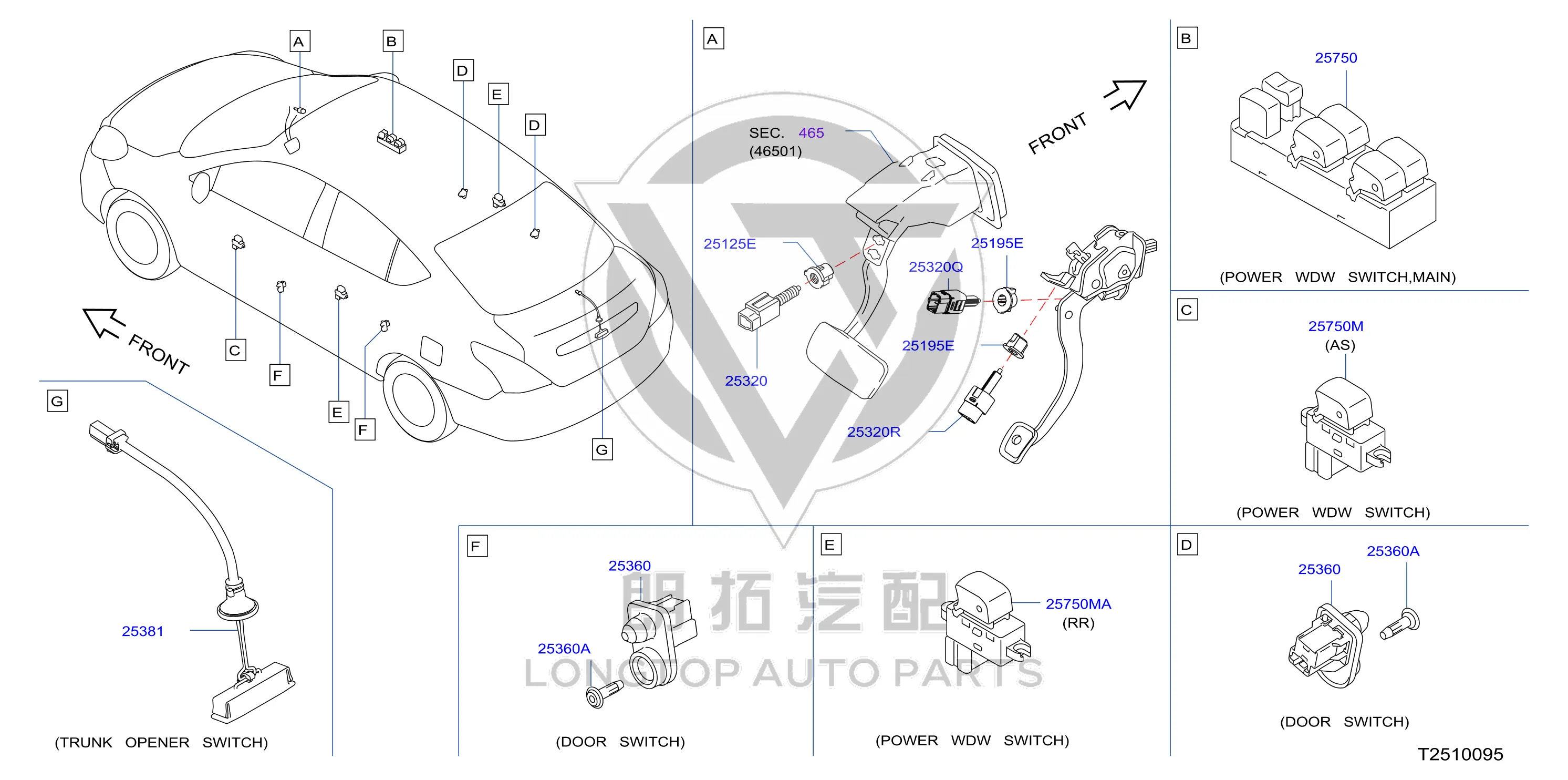 Brake Light Switch 25320-AX10A 25320AX10A for Infiniti