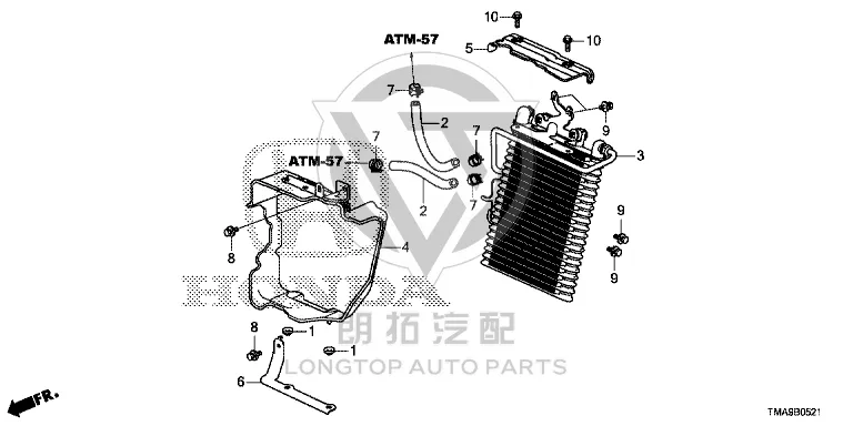 Transmission oil cooler 25500-67BH0 2550067BH01 for Honda