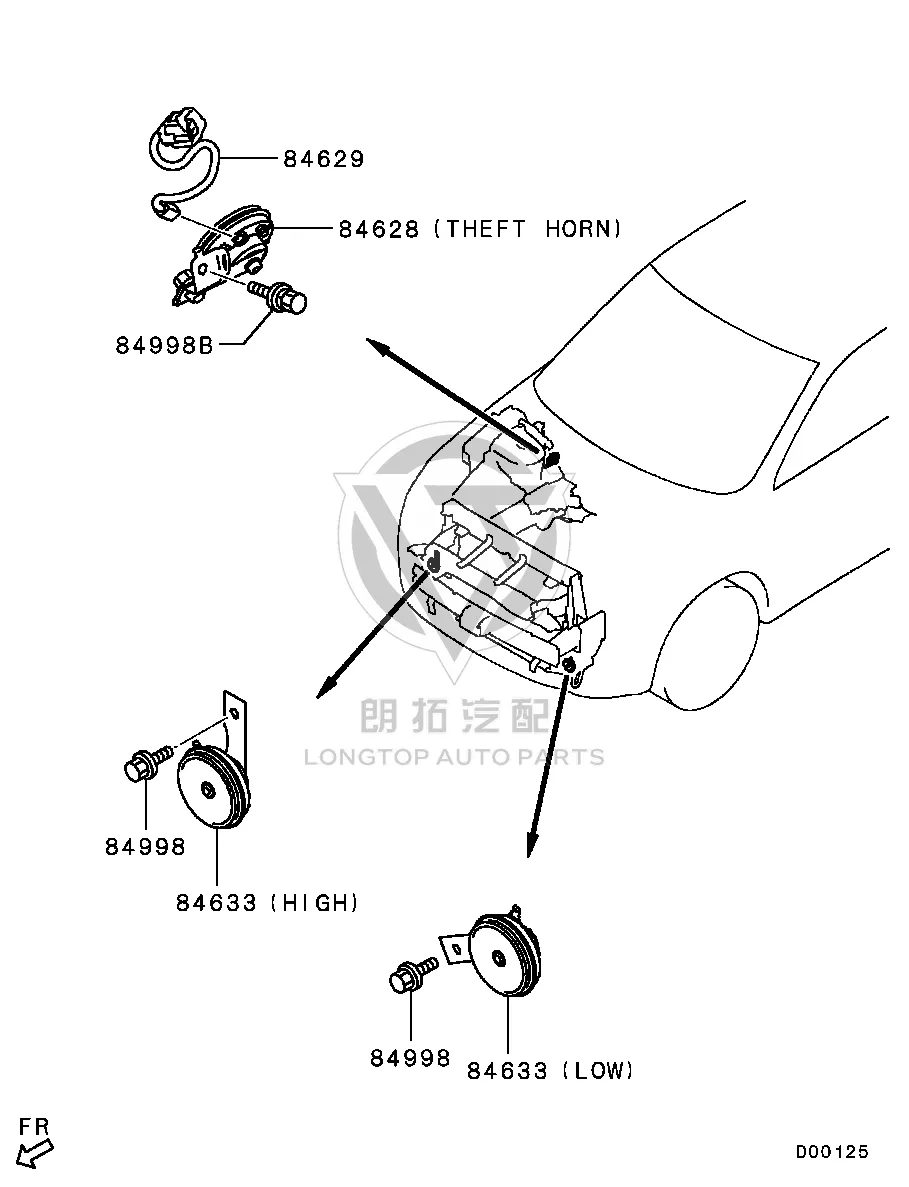 Anti-theft Horn 25610-W040P 25610W040P for Mitsubishi GF7W