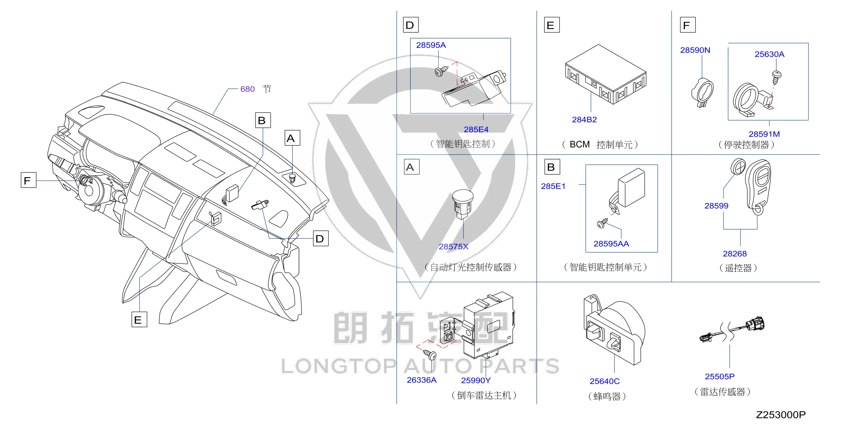 Rear Bumper Radar Sensor 25994-2DV0A 259942DV0A for Nissan