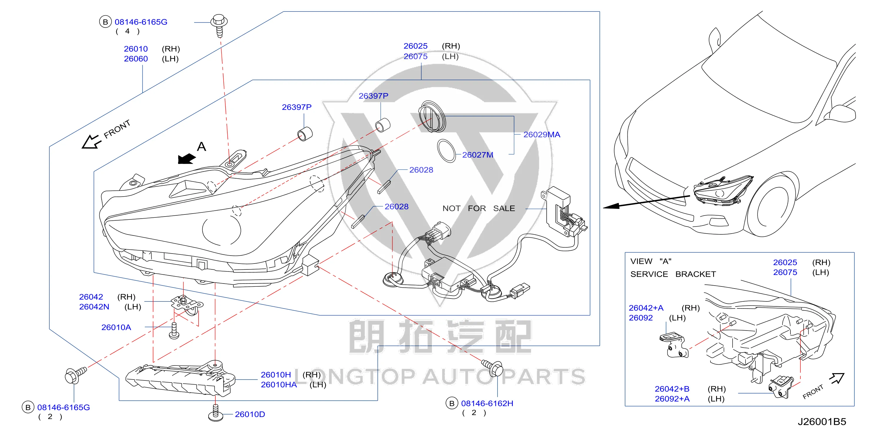 Headlamp Assembly (Left) 26060-4GR0D 260604GR0D for Infiniti