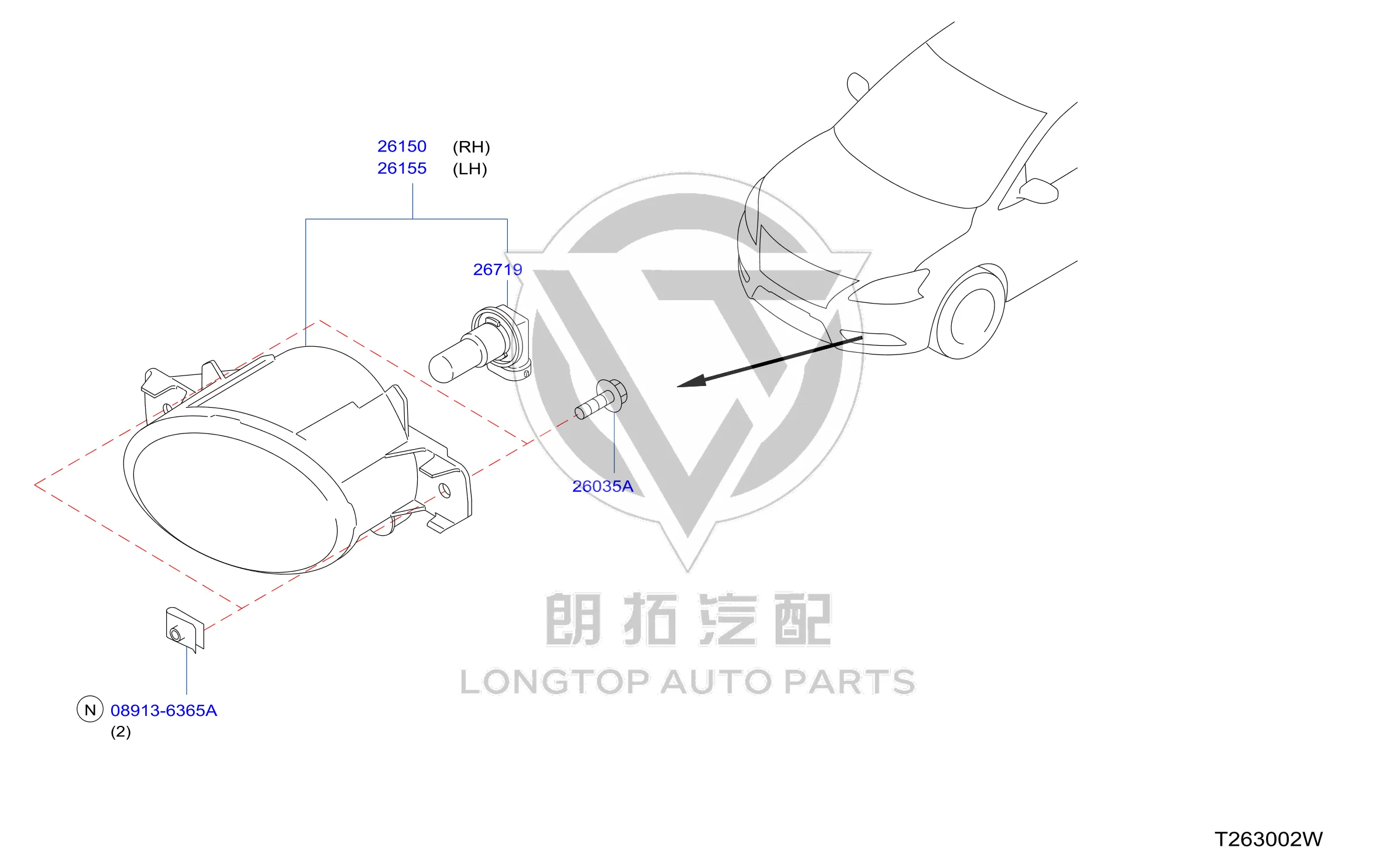Front Fog Lamp (Left) 26155-8995A 261558995A for Nissan