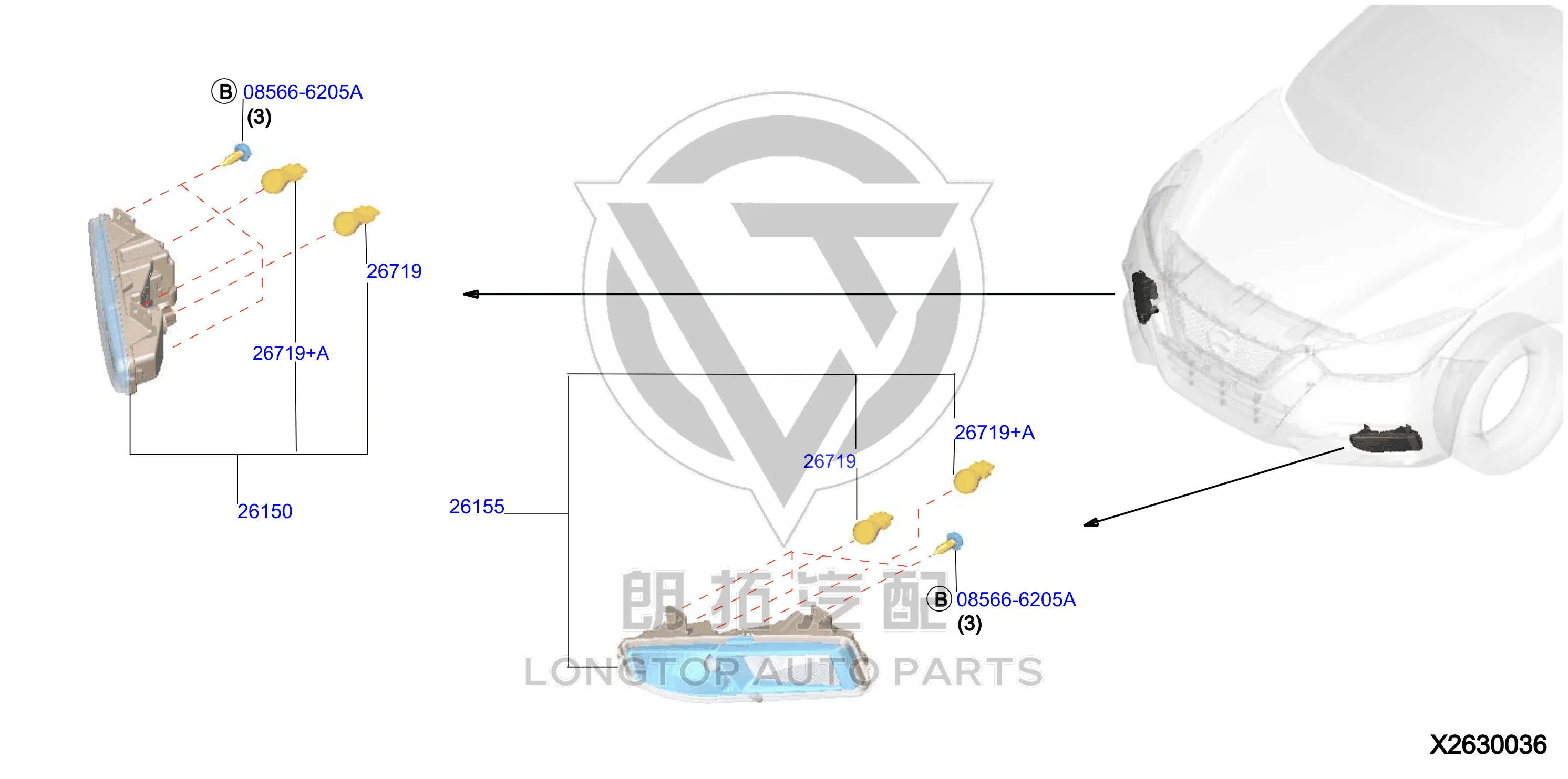 Front Fog Lamp (Left) 26155-8995F 261558995F for Nissan