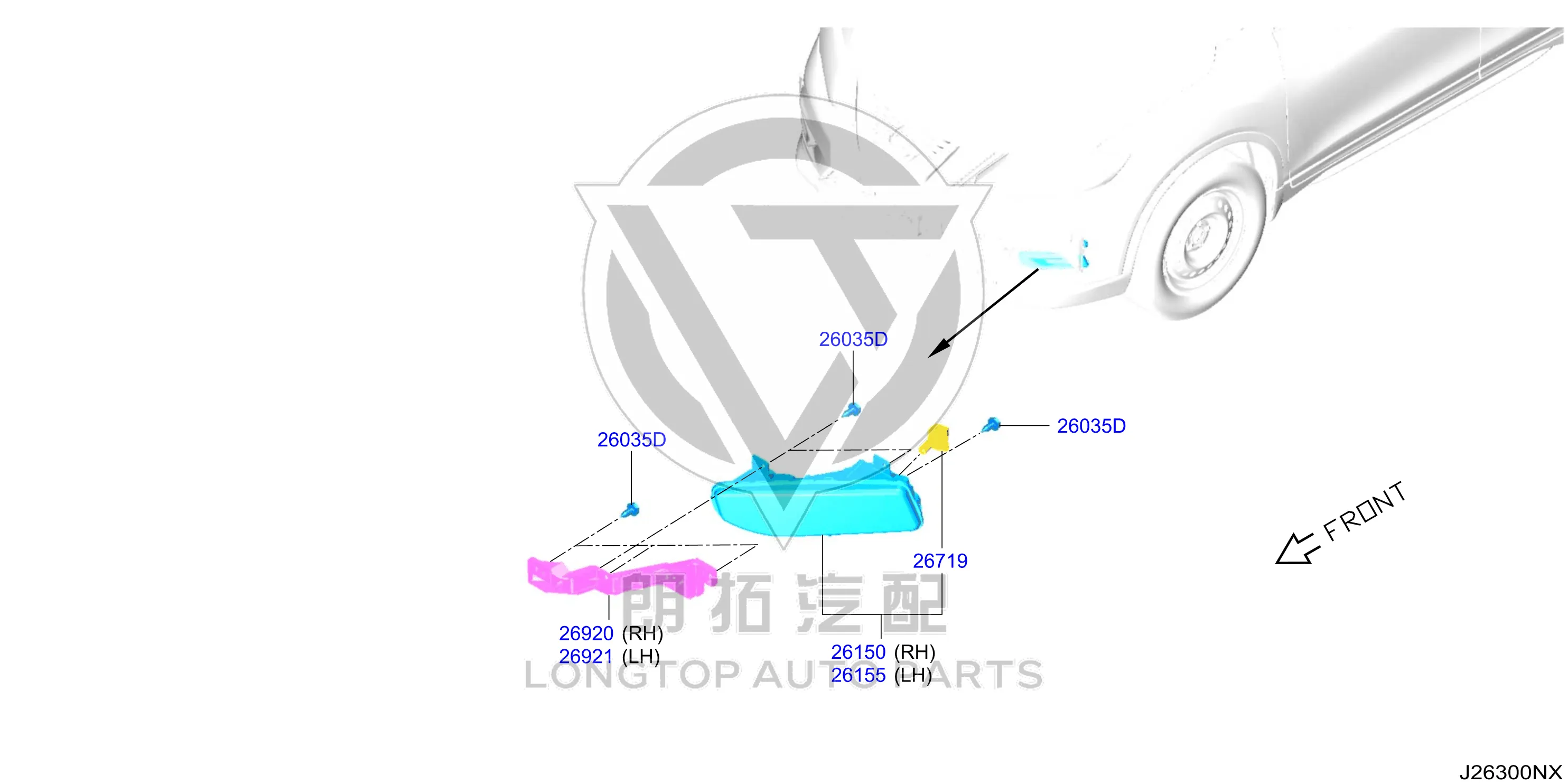 Front Fog Lamp Bracket (Right) 26910-6FP0A 269106FP0A for Nissan