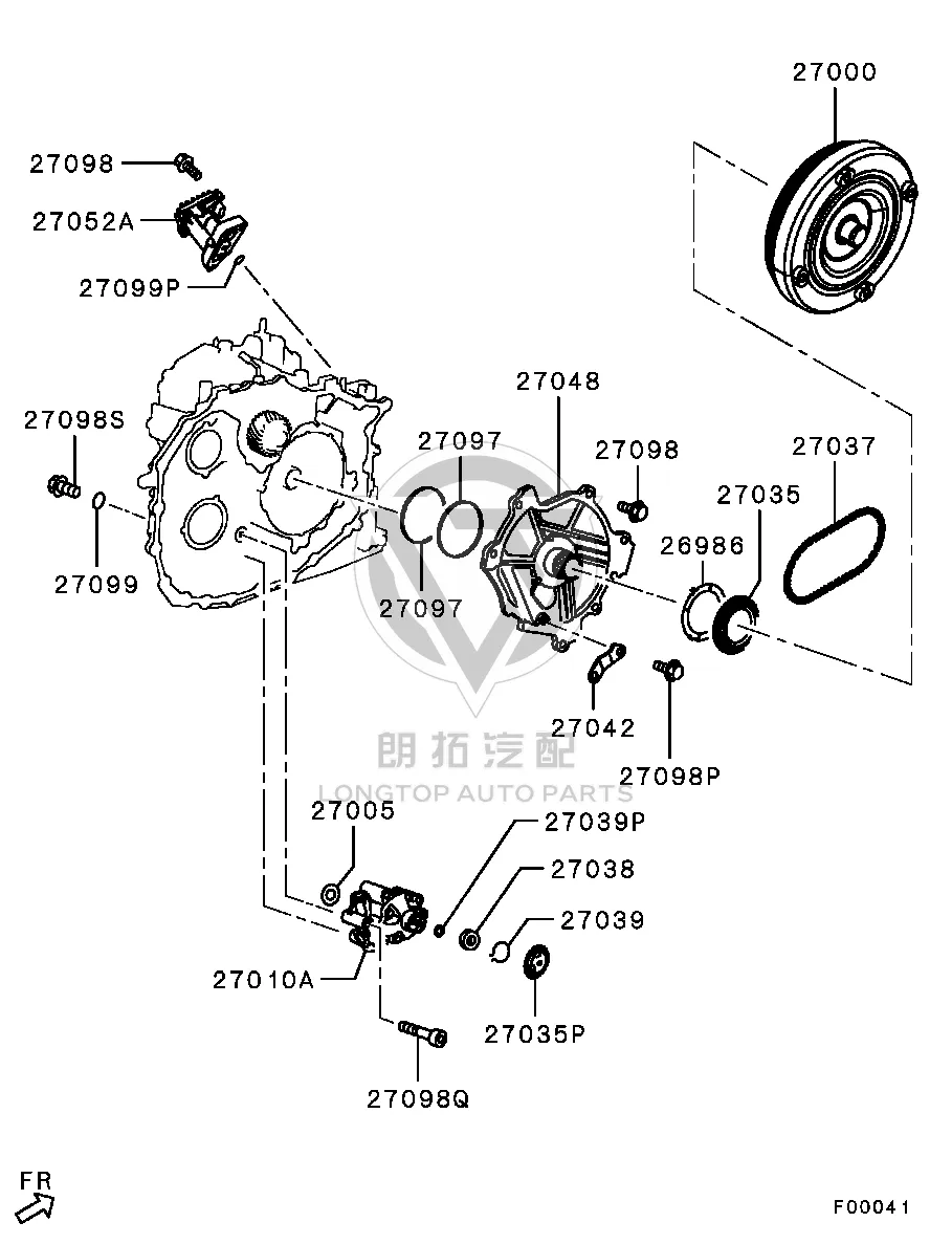Hydraulic coupling 2701A-07800 2701A07800 for Mitsubishi CV2W