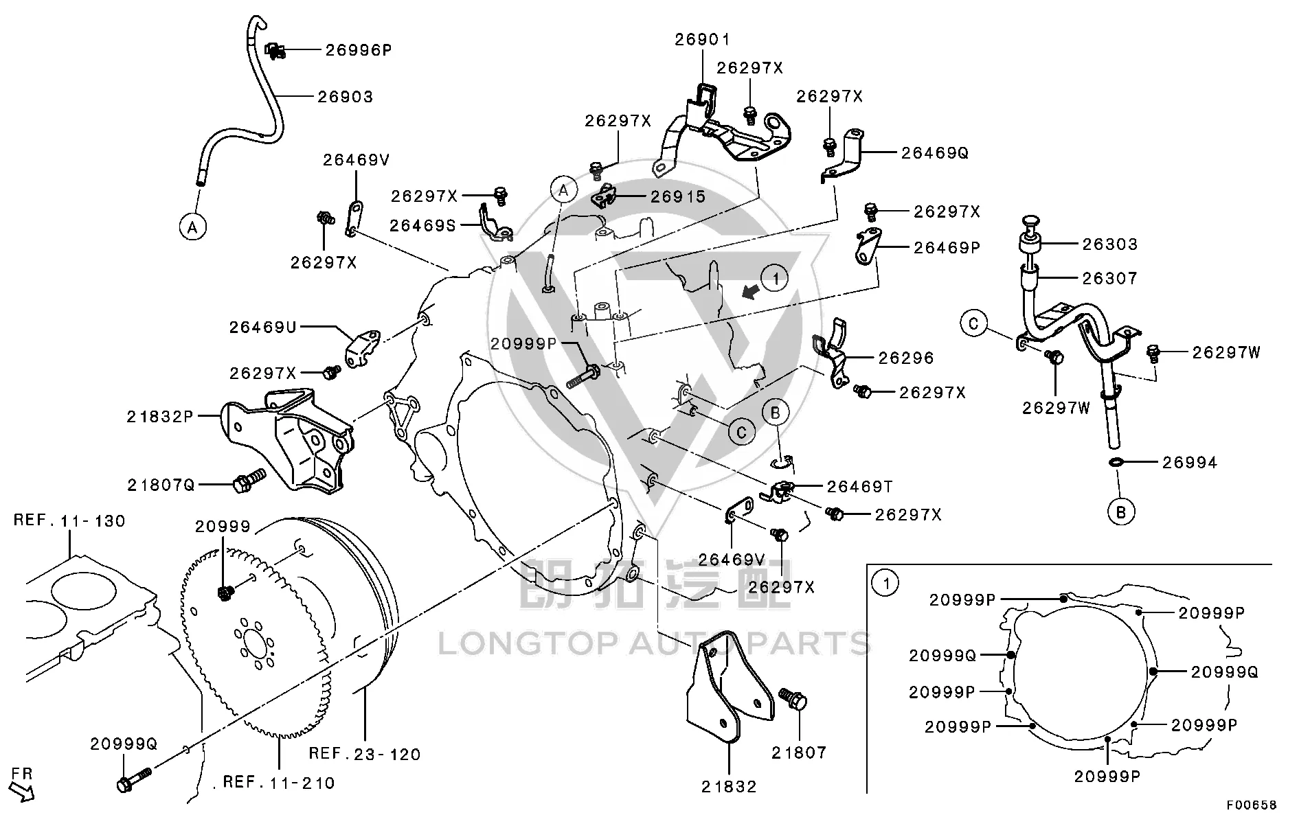 Transmission Dipstick Tube 2706A-181 2706A181 for Mitsubishi GA9W