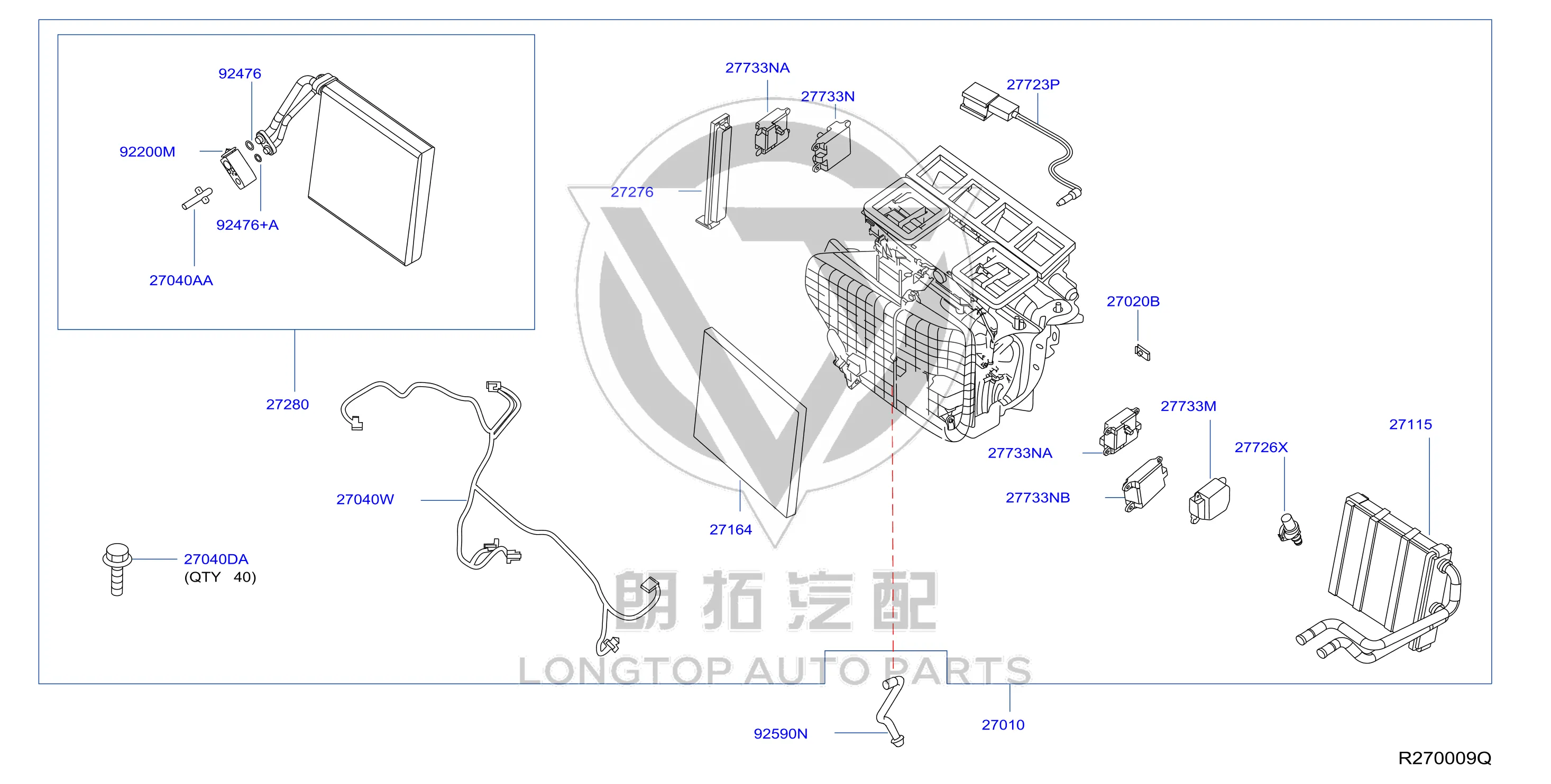 Evaporator Assembly 27110-3JV2B 271103JV2B for Infiniti