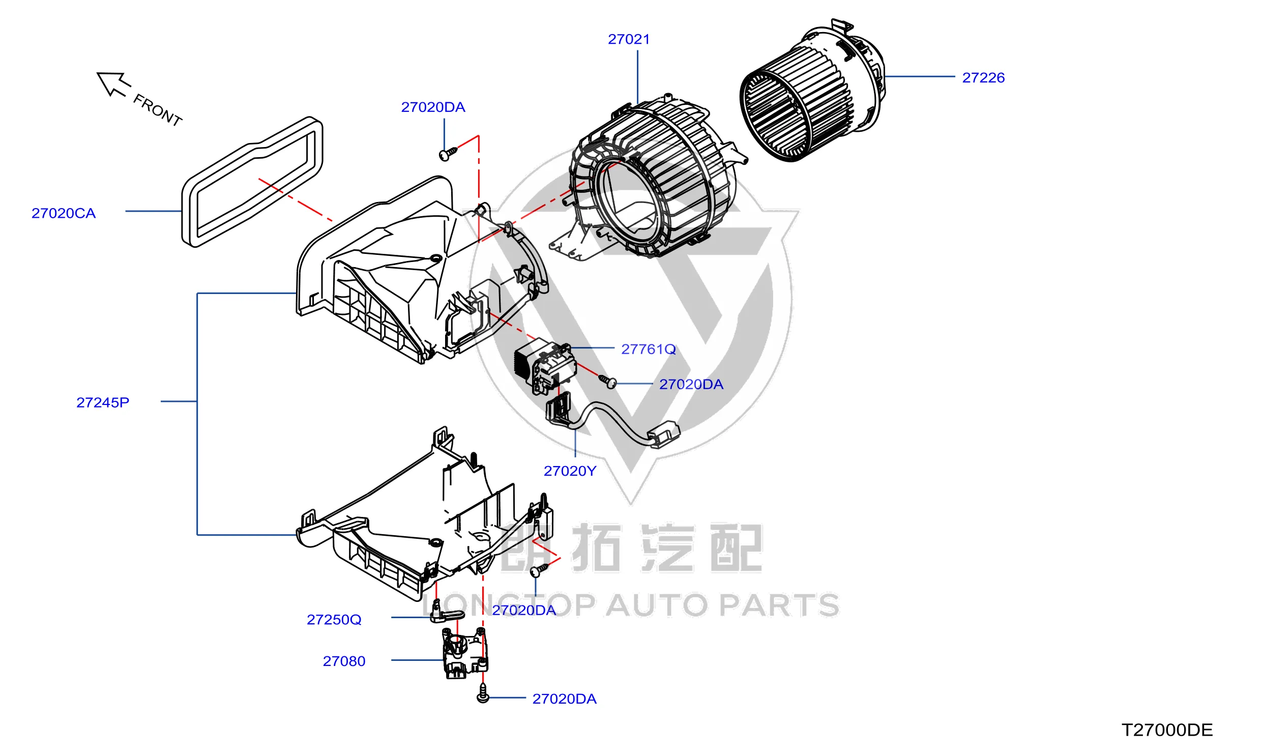 Blower Motor 27226-3DF0A 272263DF0A for Nissan