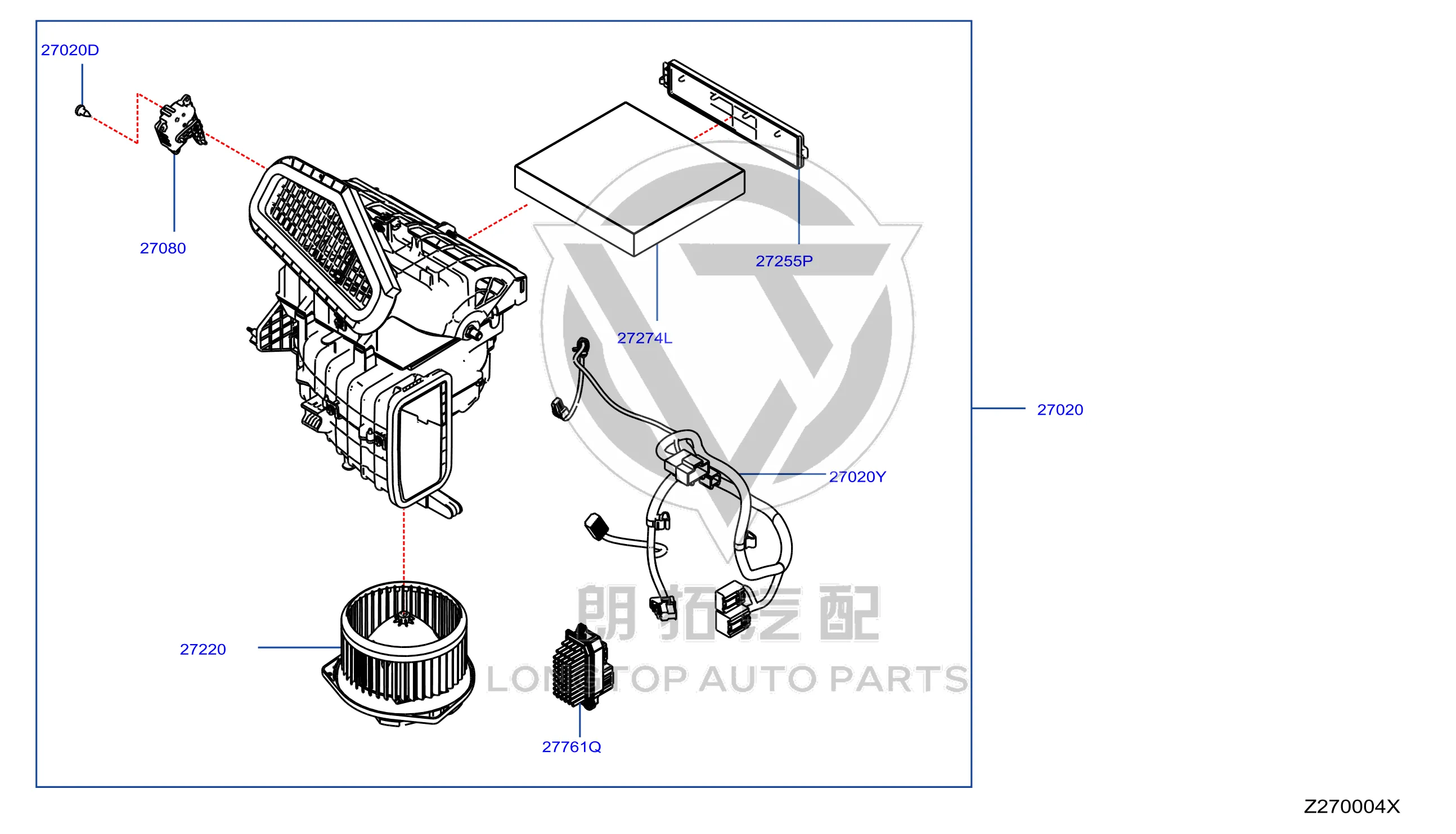 Air Conditioning Compartment 27277-6CT0A 272776CT0A for Nissan