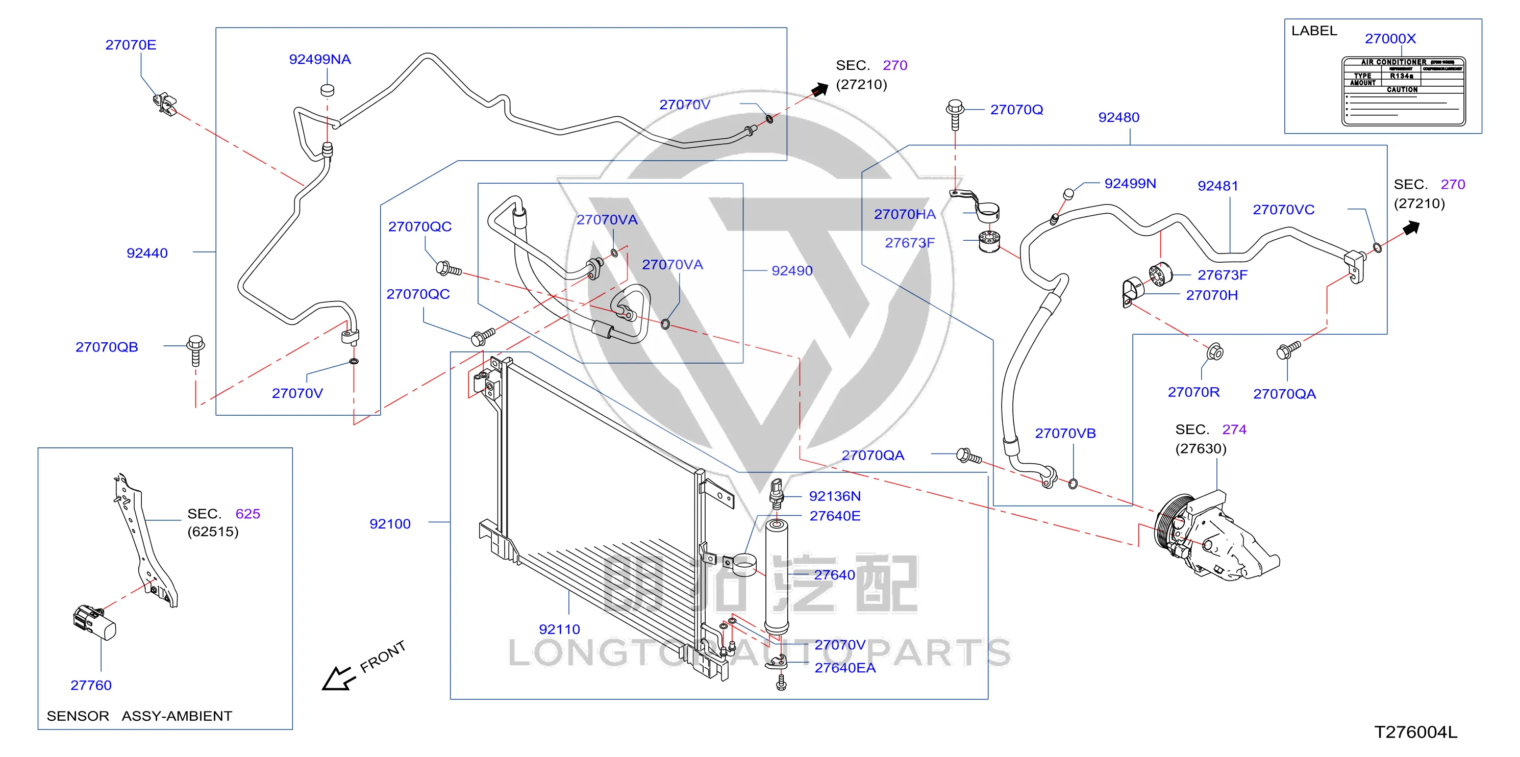 Exterior temperature sensor 27722-3RA0A 277223RA0A for Infiniti