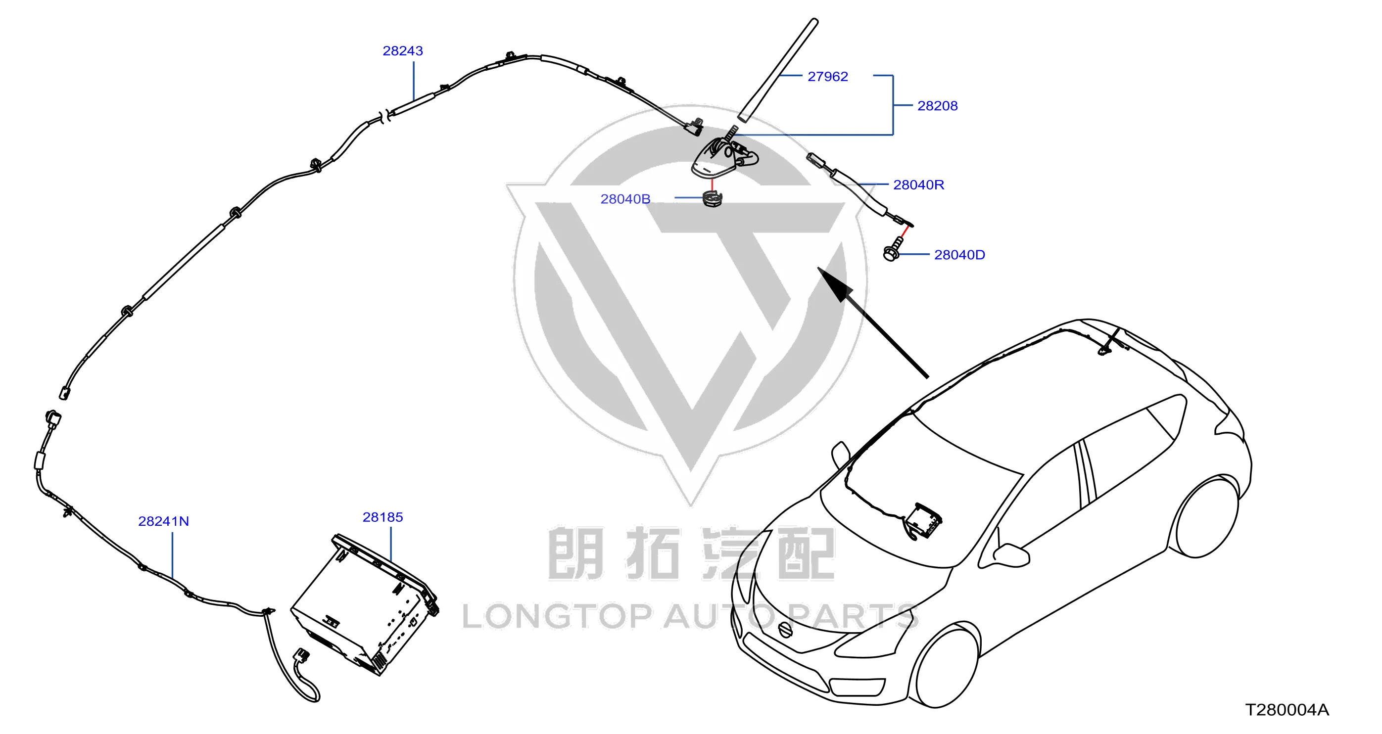 Antenna Mast 28215-1FC0A 282151FC0A for Infiniti