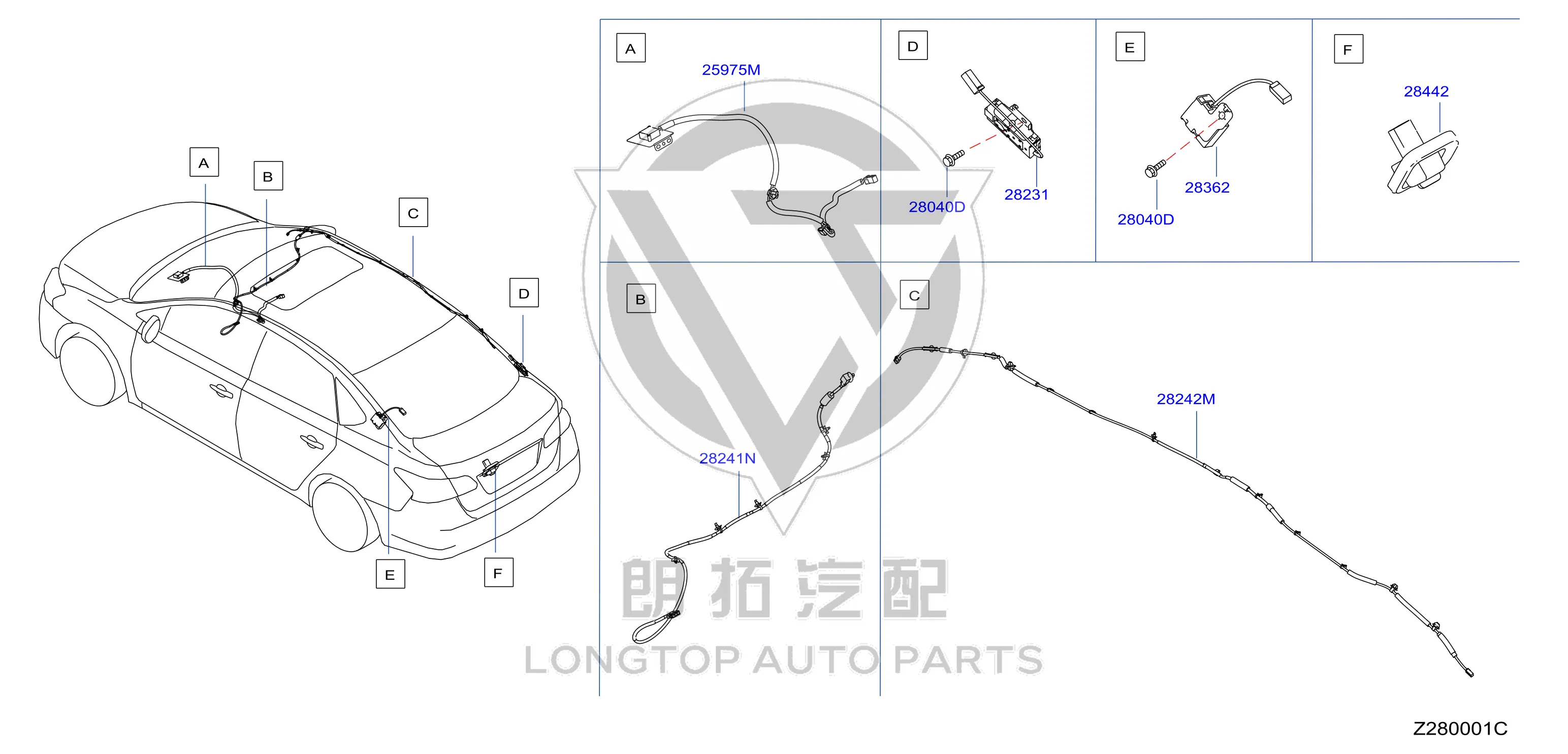 Rear Camera 28442-4AF0B 284424AF0B for Nissan