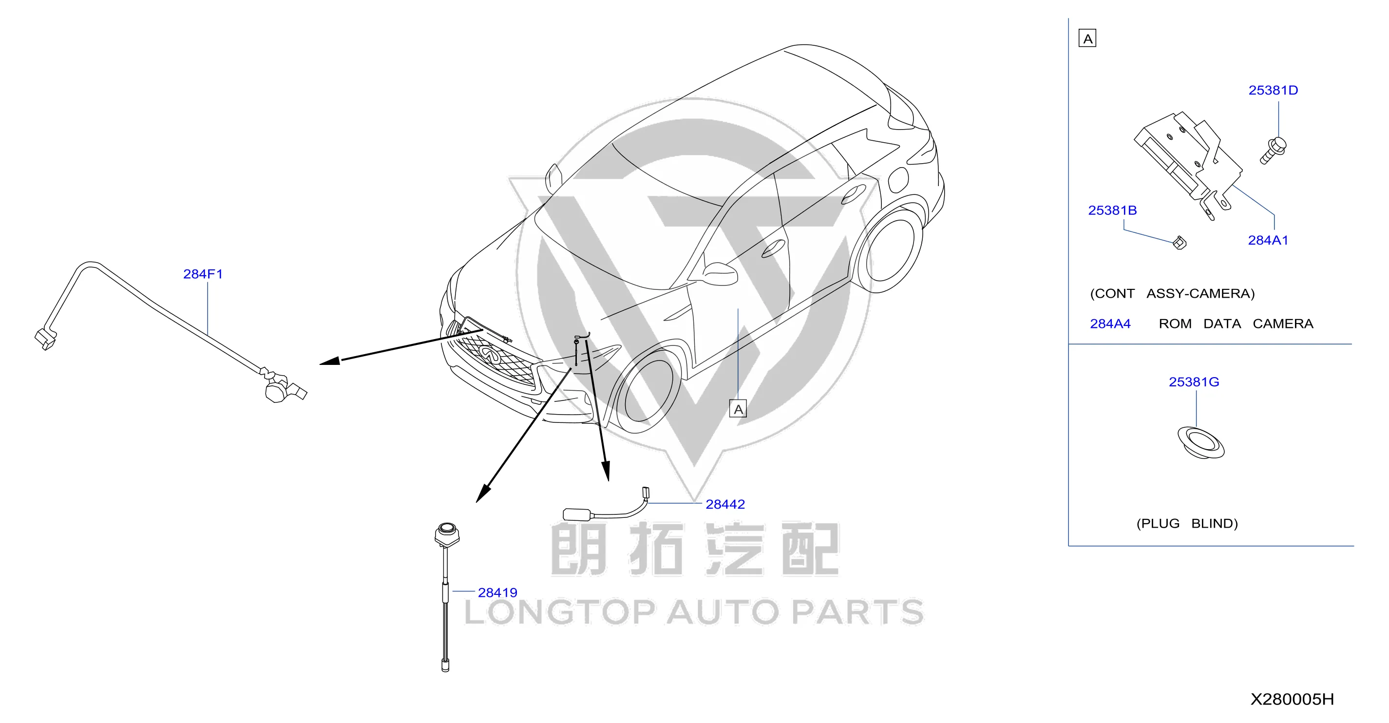 Rear Camera 28442-5NA0D 284425NA0D for Infiniti