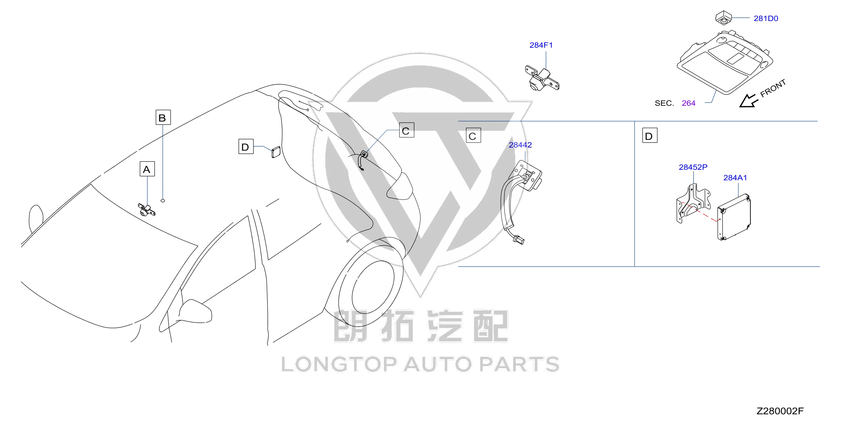 Front Camera 284F1-4BA1A 284F14BA1A for Nissan