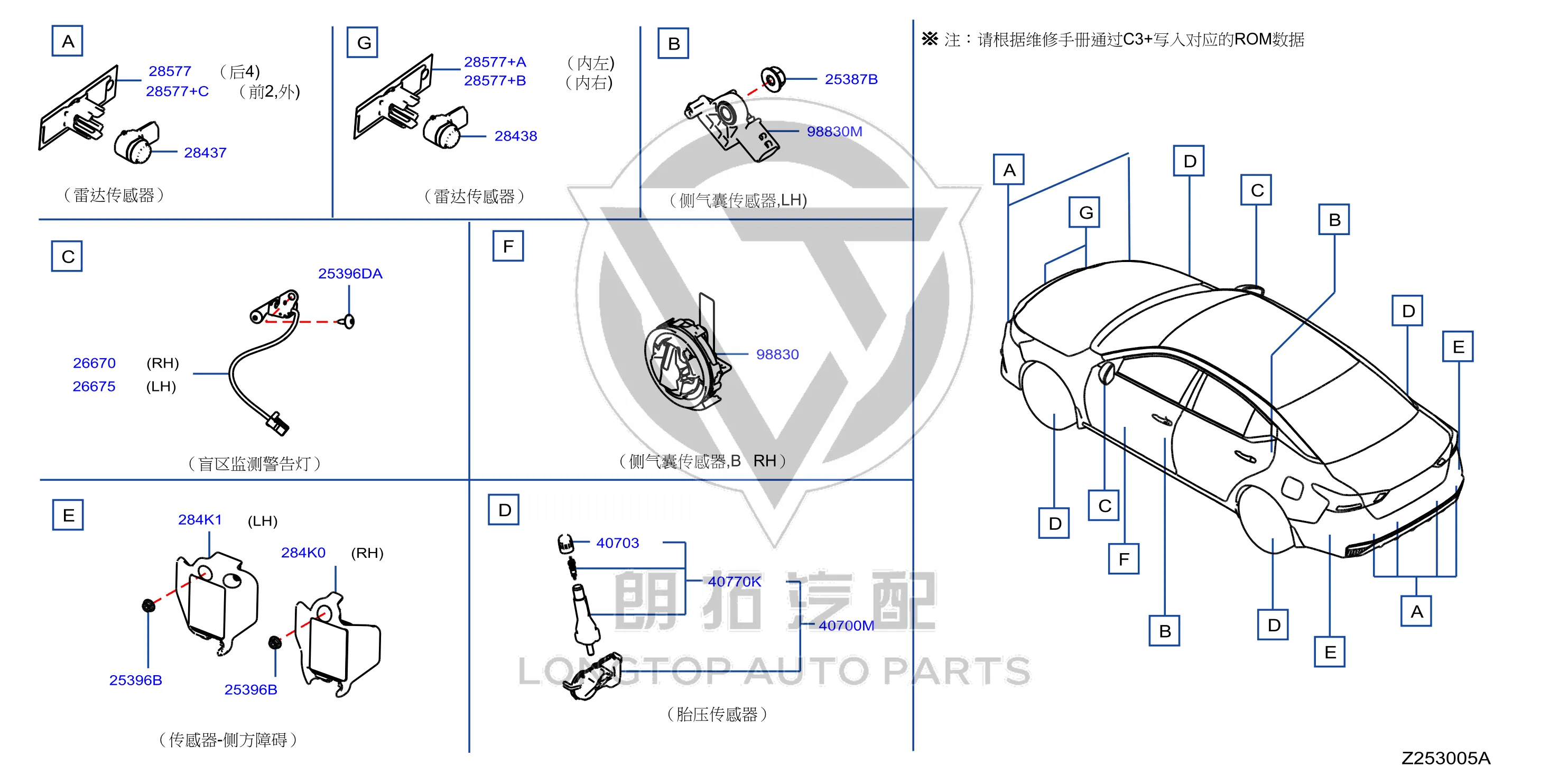 Side Obstacle Alarm Sensor (Left) 284K1-6CA2A 284K16CA2A for Nissan