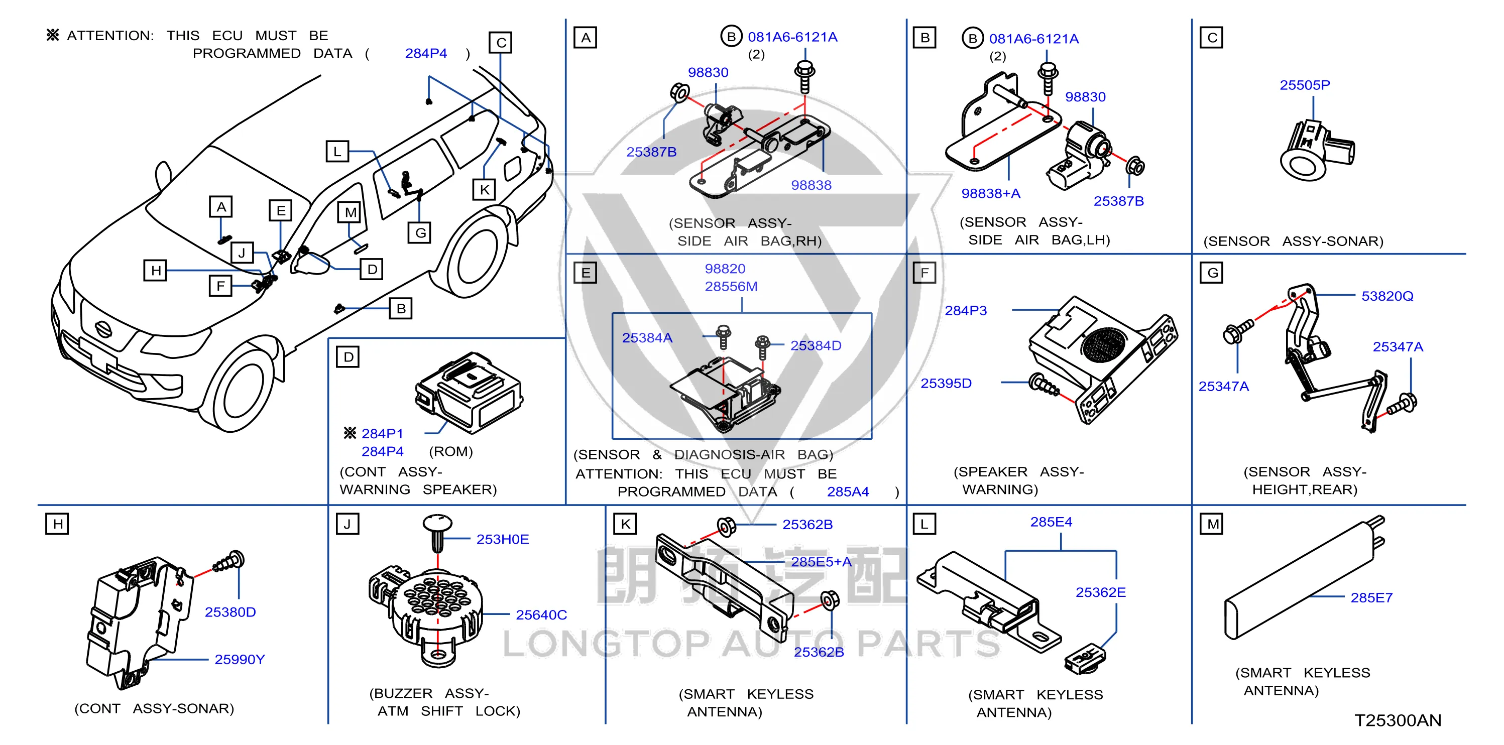Side Airbag Sensor (Front Left) K8830-5RA0A K88305RA0A for Nissan
