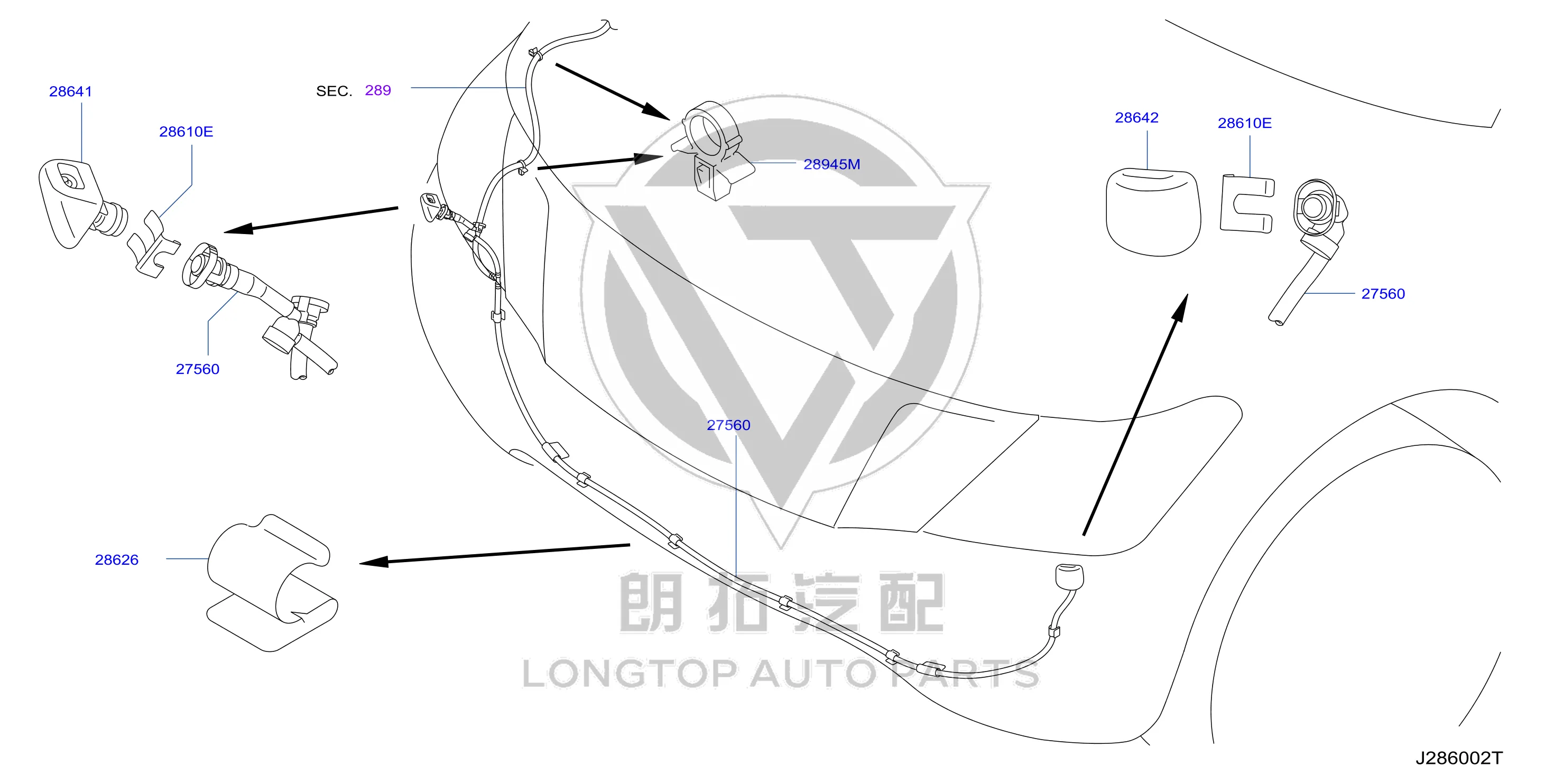 Headlight Washer Nozzle (Right) 28641-3ZD0A 286413ZD0A for Nissan