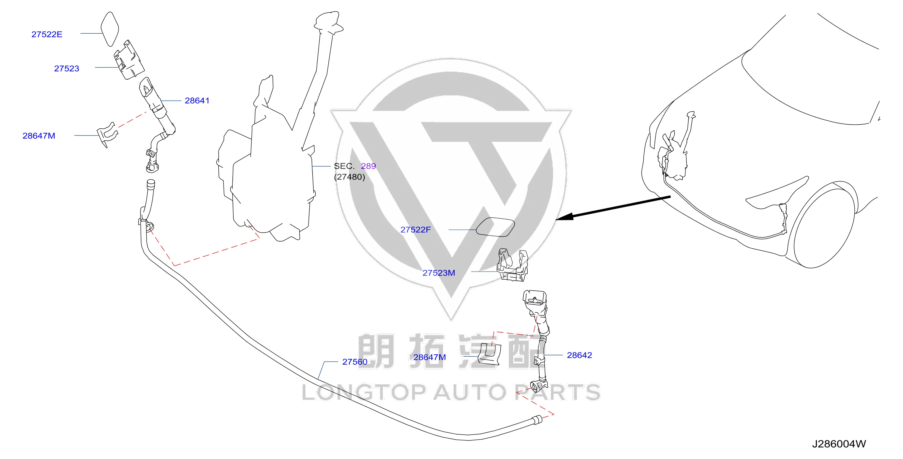 Headlight Washer Nozzle (Right) 28641-5UA0A 286415UA0A for Infiniti