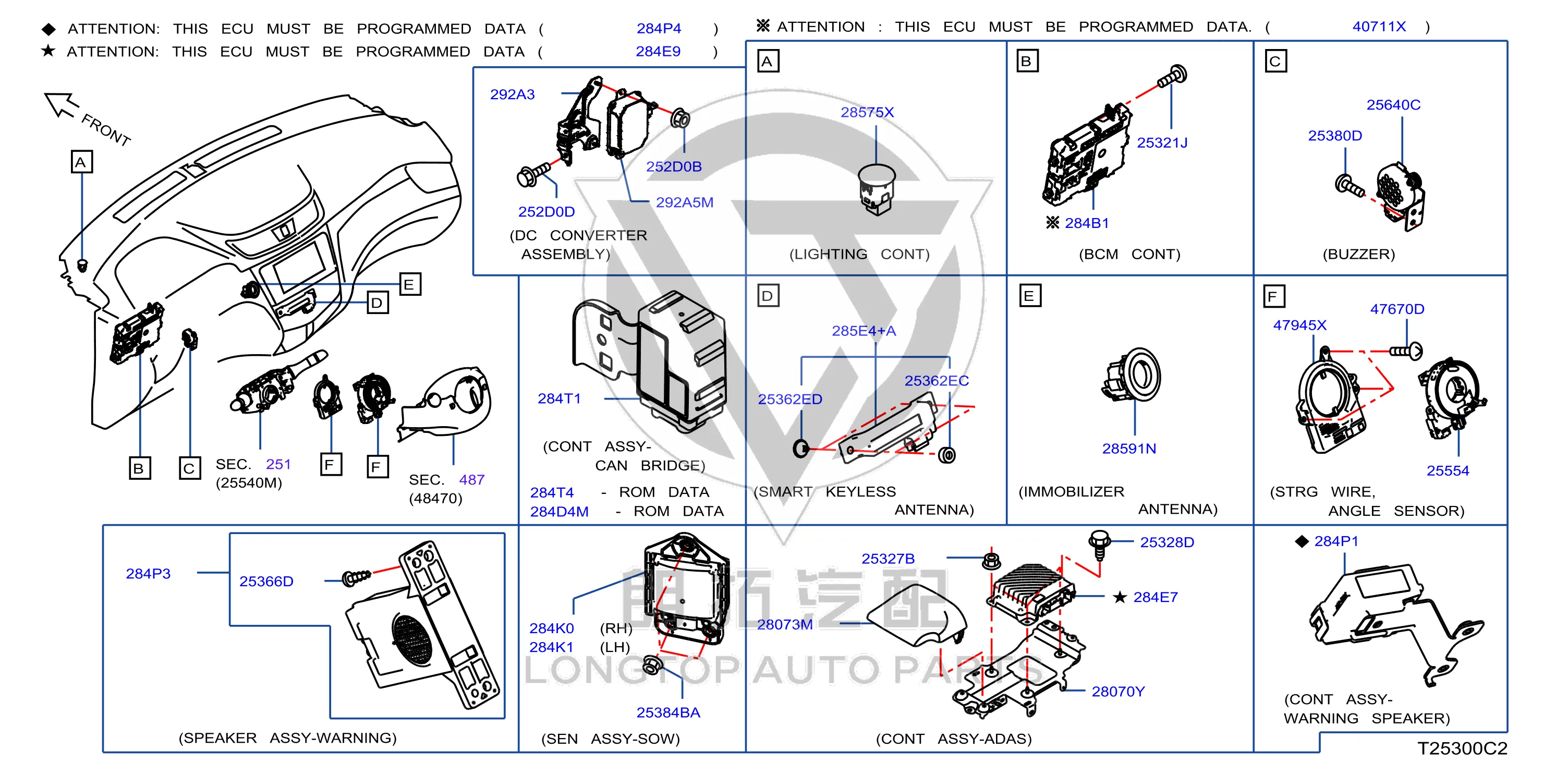 Blind Spot Detection Control Unit (Right) 284K0-6FL0A 284K06FL0A for Nissan