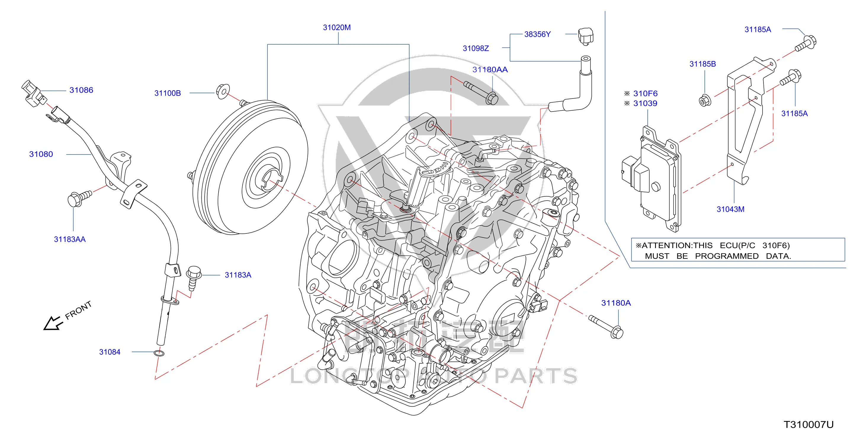 Transmission Control Unit 310F6-5NA0C 310F65NA0C for Nissan
