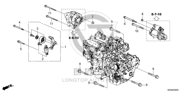 Generator belt idler 31189-R0A-015 31189R0A015 for Honda