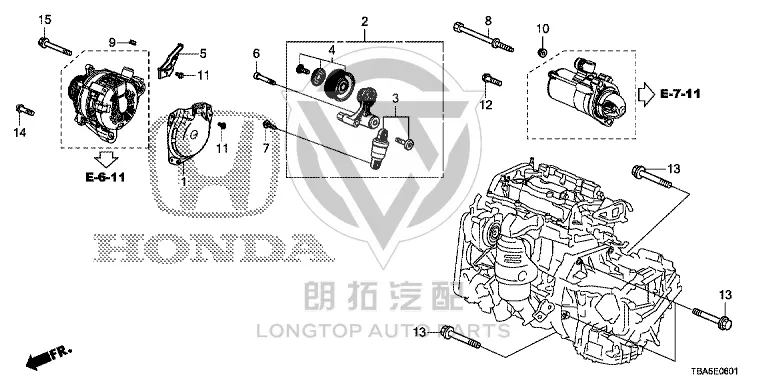 Generator Belt Tensioner Pulley 31170-5A2A0 311705A2A03 for Honda