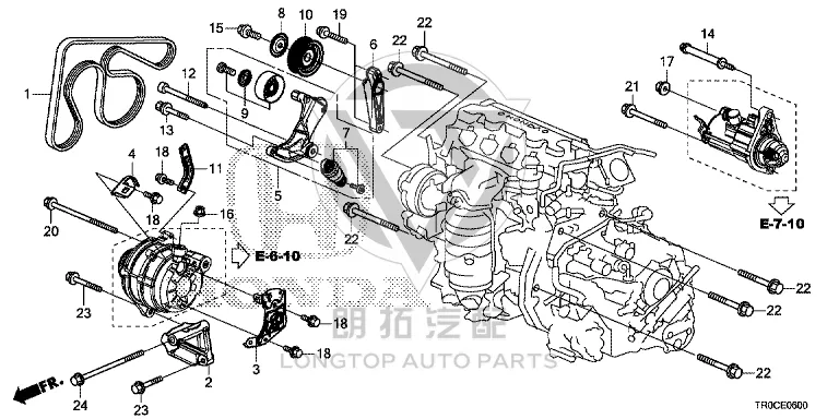 Generator Belt Tensioner Pulley 31170-R0A02 31170R0A02 for Honda