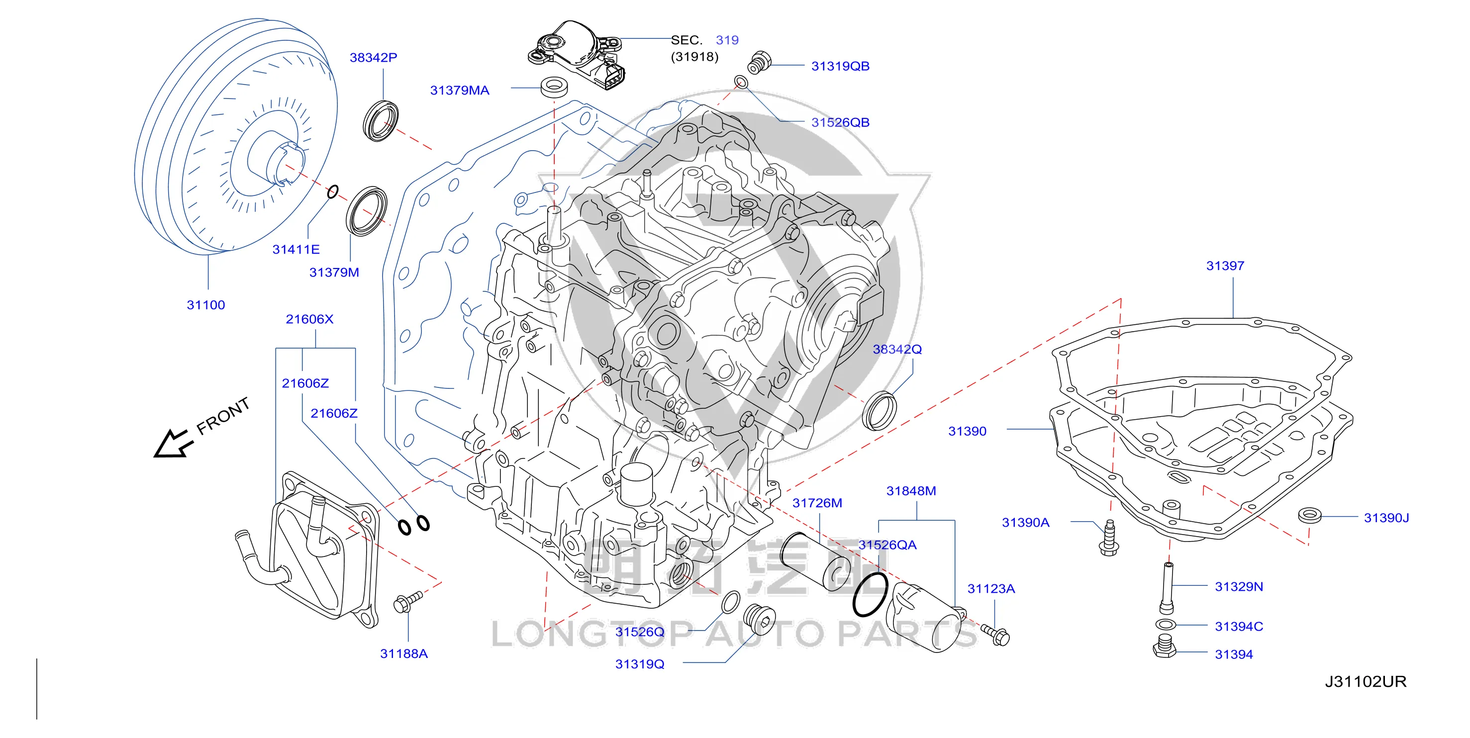 Transmission Oil Seal (Front) 31375-3JX1A 313753JX1A for Infiniti