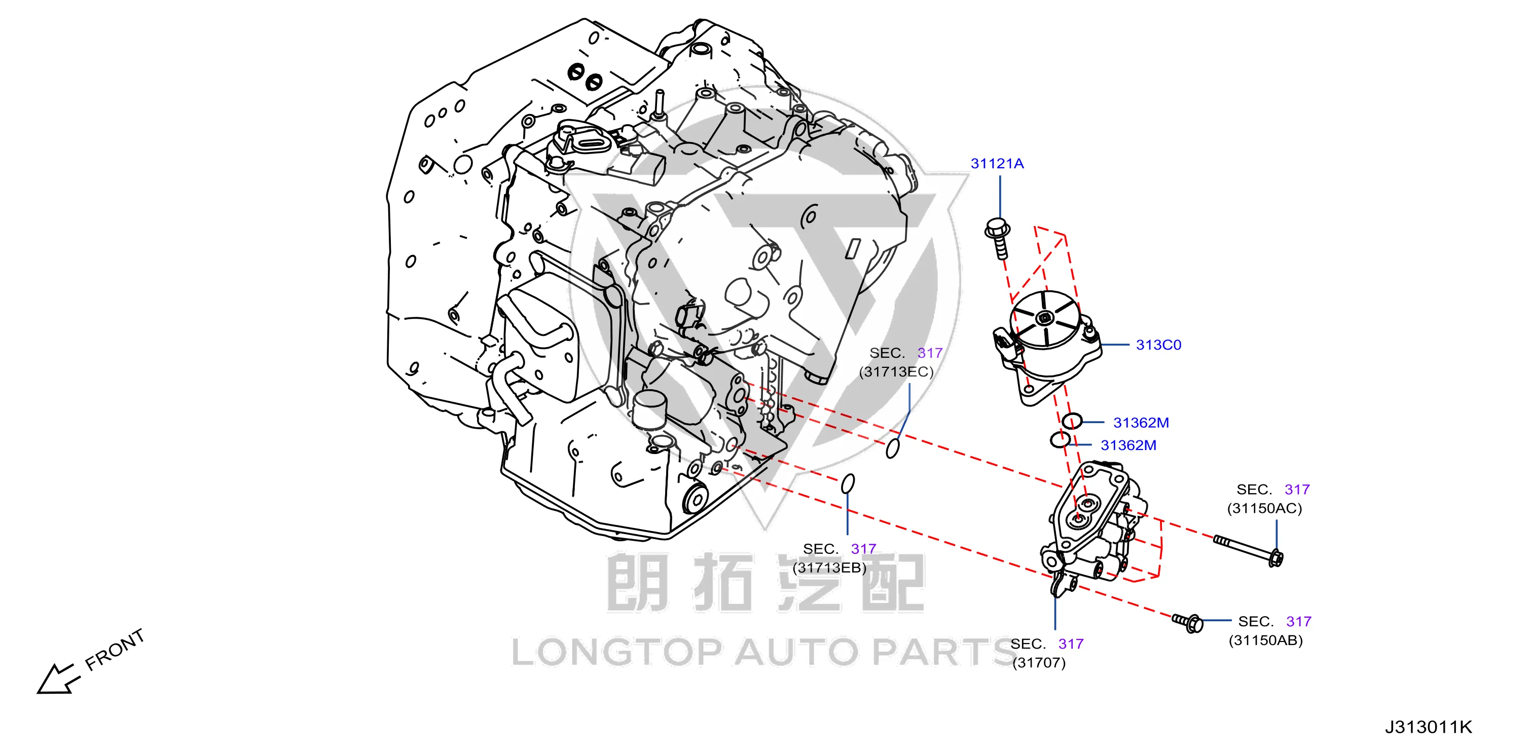 Transmission Oil Pump 313C0-3JX1A 313C03JX1A for Nissan