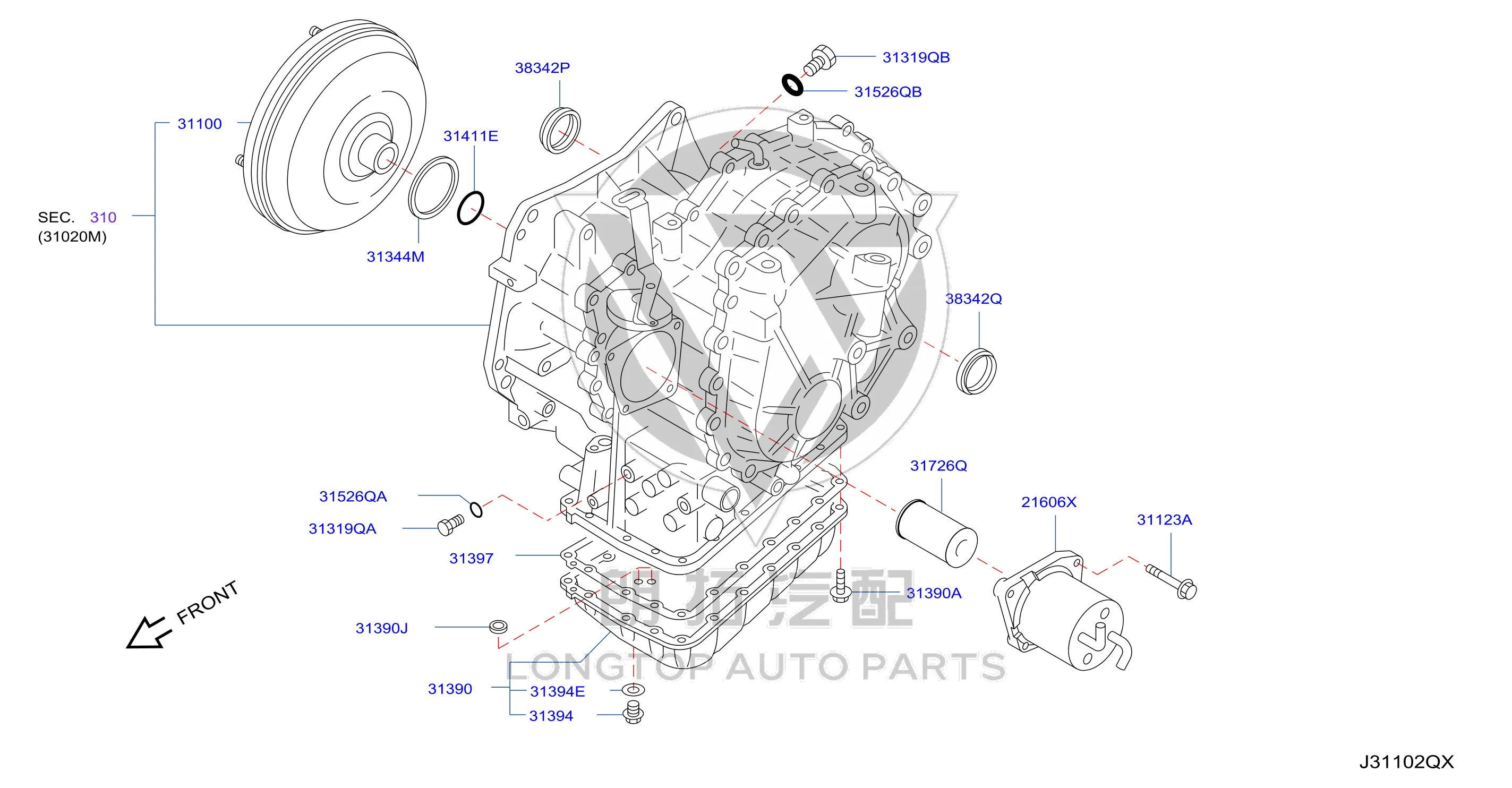 Transmission Filter (External) 31726-1XX0A 317261XX0A for Nissan