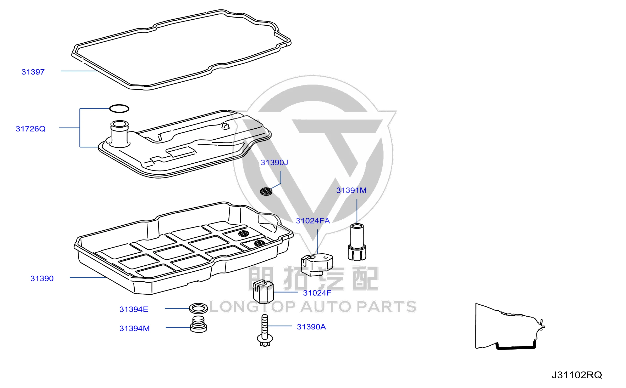 Transmission Filter (external) 31726-HG00B 31726HG00B for Infiniti