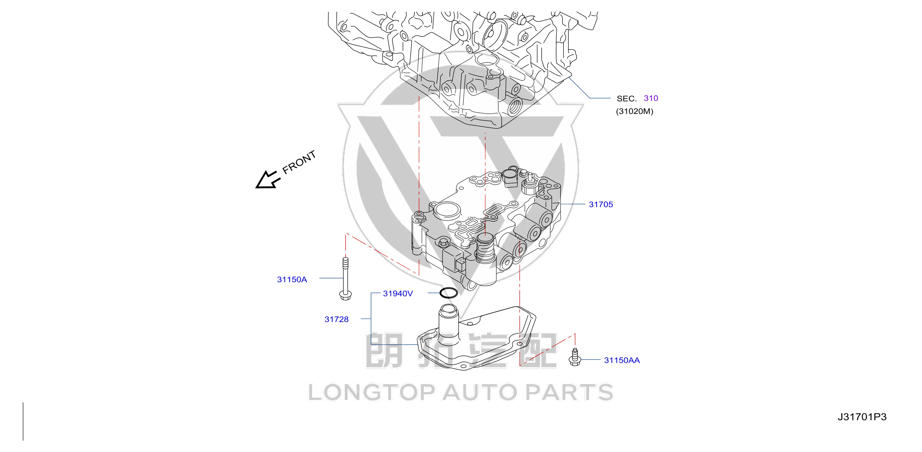 Transmission Filter (Inner) 31728-1XZ0D 317281XZ0D for Nissan