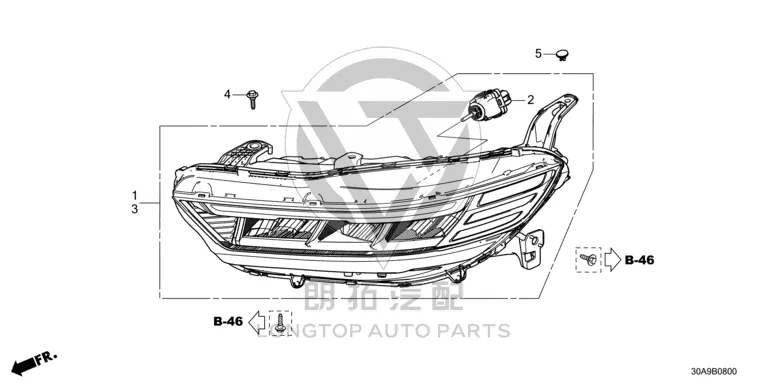 Headlamp assembly (left) 33150-30AR01 3315030AR01 for Honda