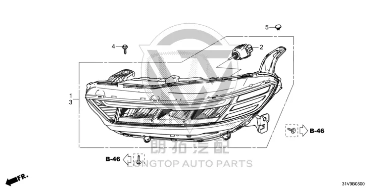 Headlamp assembly (left) 33150-31VH01 3315031VH01 for Honda