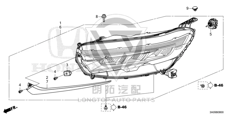 Headlamp Assembly (Right) 33100-3A0H1 331003A0H12 for Honda