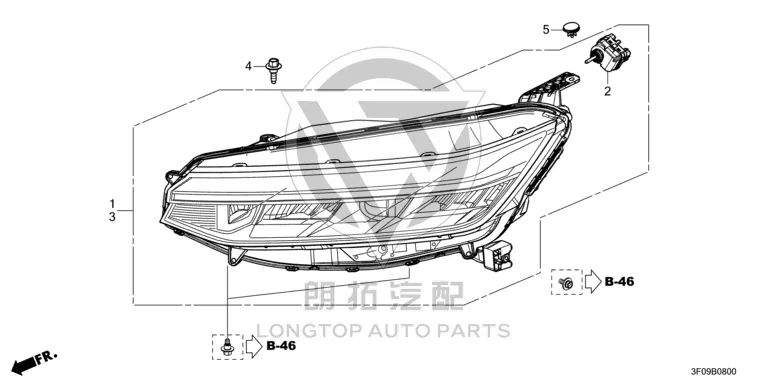 Headlamp Assembly (Left) 33150-3F0H1 331503F0H13 for Honda