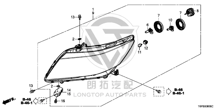 Headlamp Assembly (Left) 33150-T6P-H01 33150T6PH01 for Honda 2014