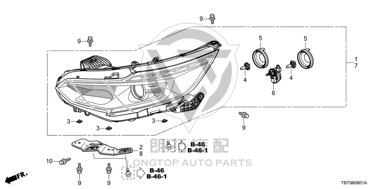 Headlamp Assembly (Left) 33150-TBTH01 33150TBTH01 for Honda