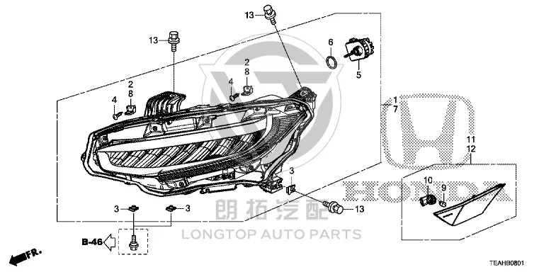 Front Vane Light (Left) 34350-TETH01 34350TETH01 for Honda
