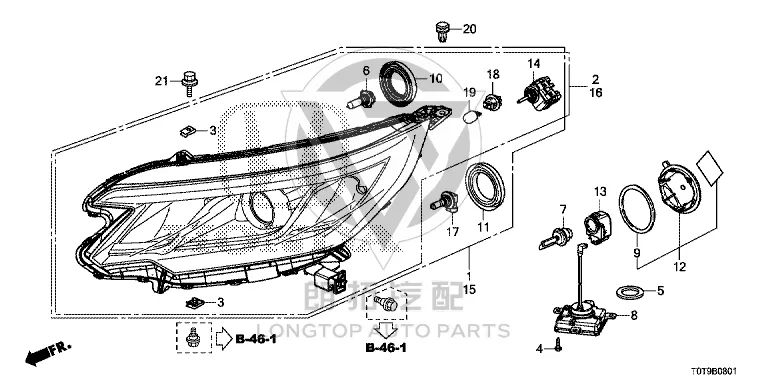 Headlamp Assembly (Right) 33100-TFCH01 33100TFCH01 for Honda