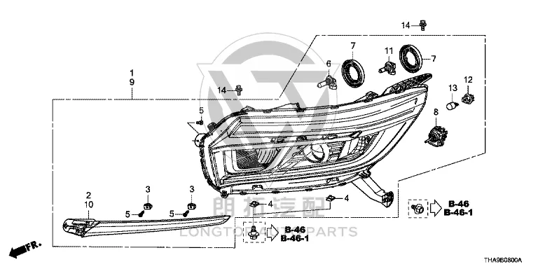 Headlamp Assembly (Right) 33100-THAH01 33100THAH01 for Honda